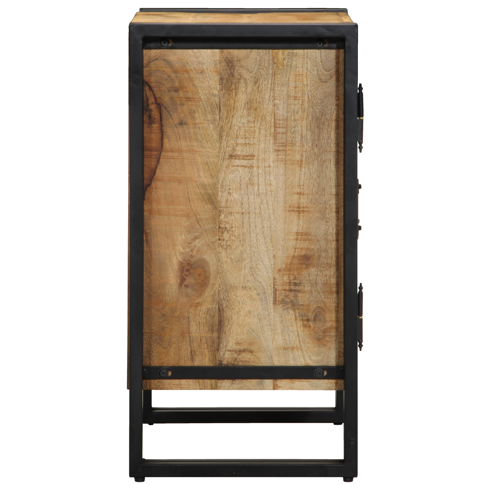 Shoe Cabinet Black 30x30x40 cm Solid Mango Wood and Steel - Image 6
