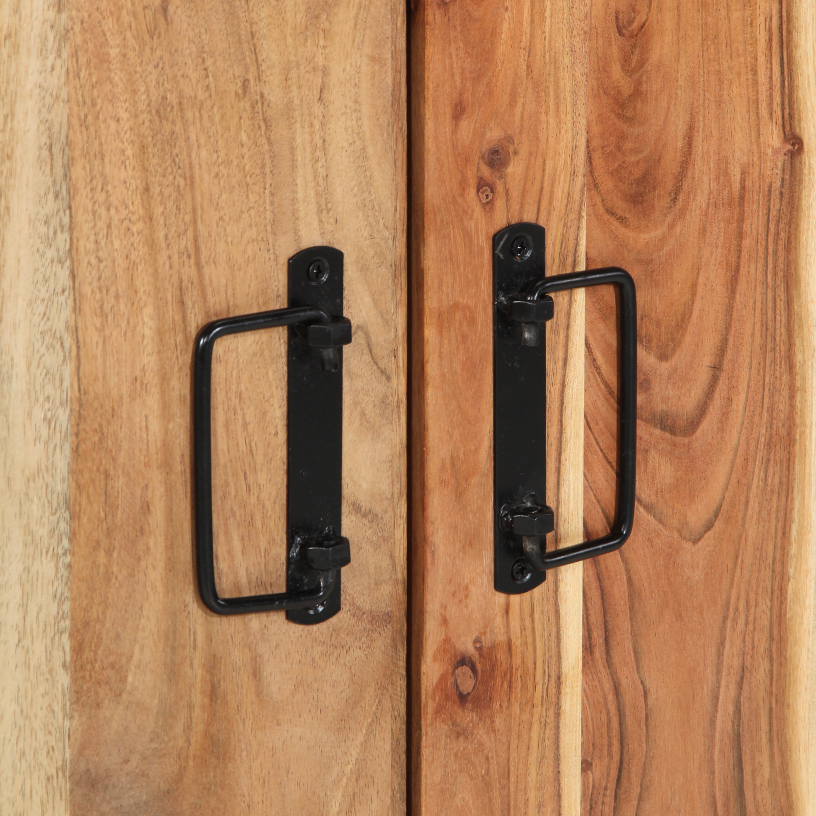 Shoe Cabinet Black 30x30x40 cm Solid Acacia Wood and Steel - Image 9