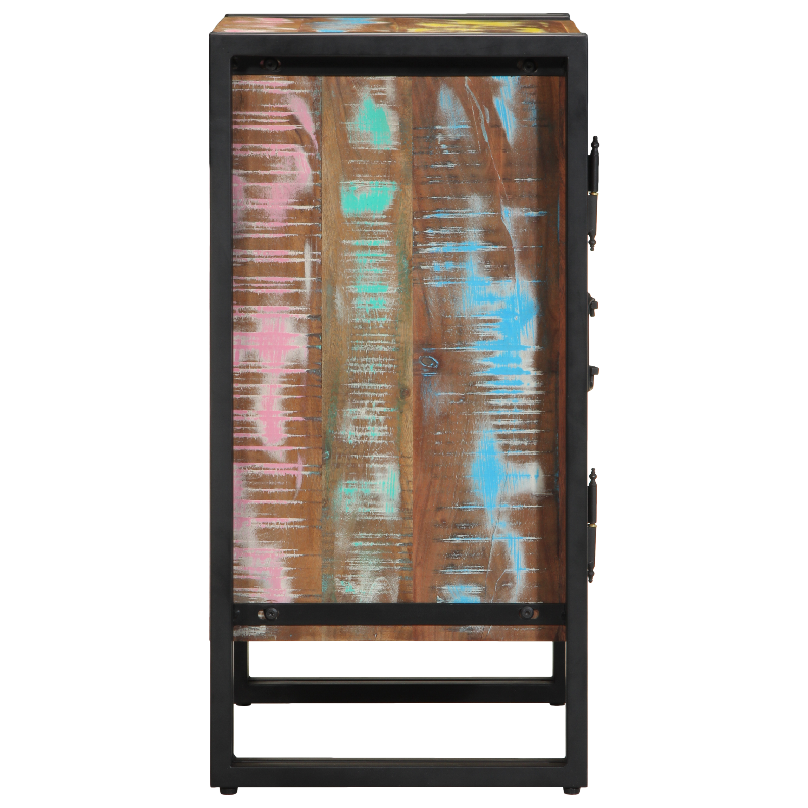 Shoe Cabinet Black 30x30x40 cm Solid Reclaimed Wood and Steel - Image 6