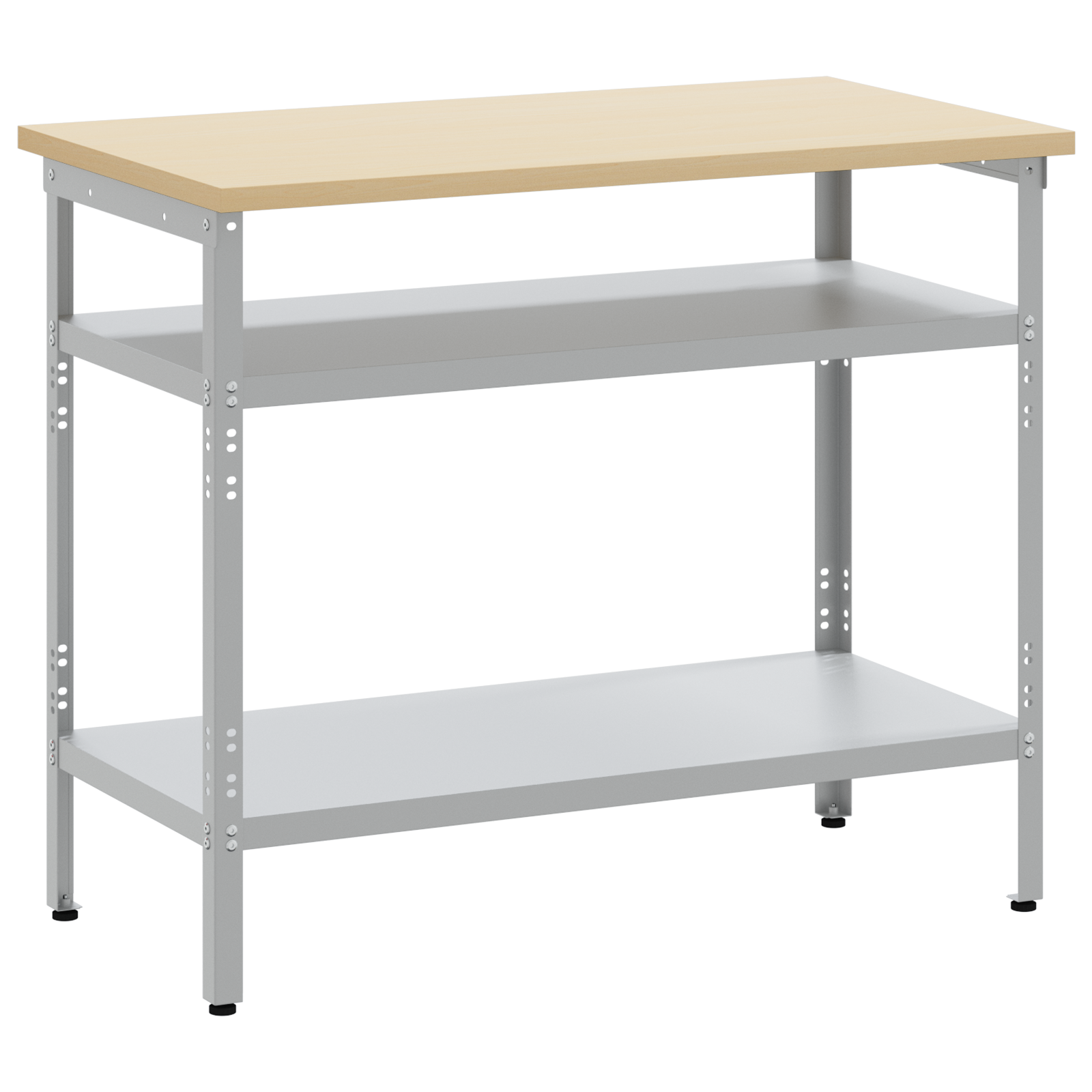 Work Table in Grey, 100x55x85 cm, Made of Steel and Engineered Wood - Image 2