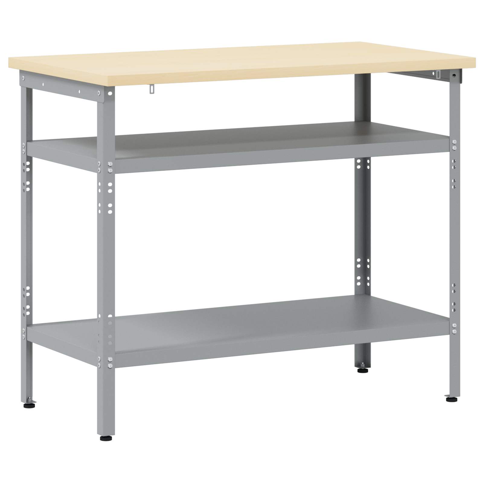 Work Table in Grey, 100x55x85 cm, Made of Steel and Engineered Wood - Image 5