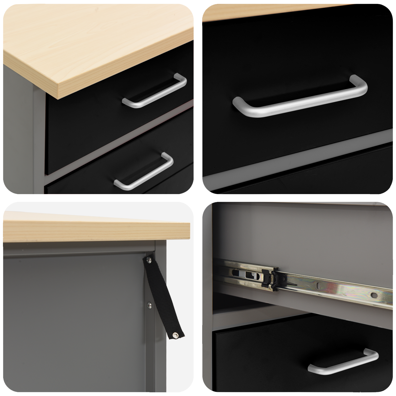 Werkbank Poedergecoat staal Industriële Werkplaats Tafel Garagebank Setup vidaXL - Afbeelding 32 van 44