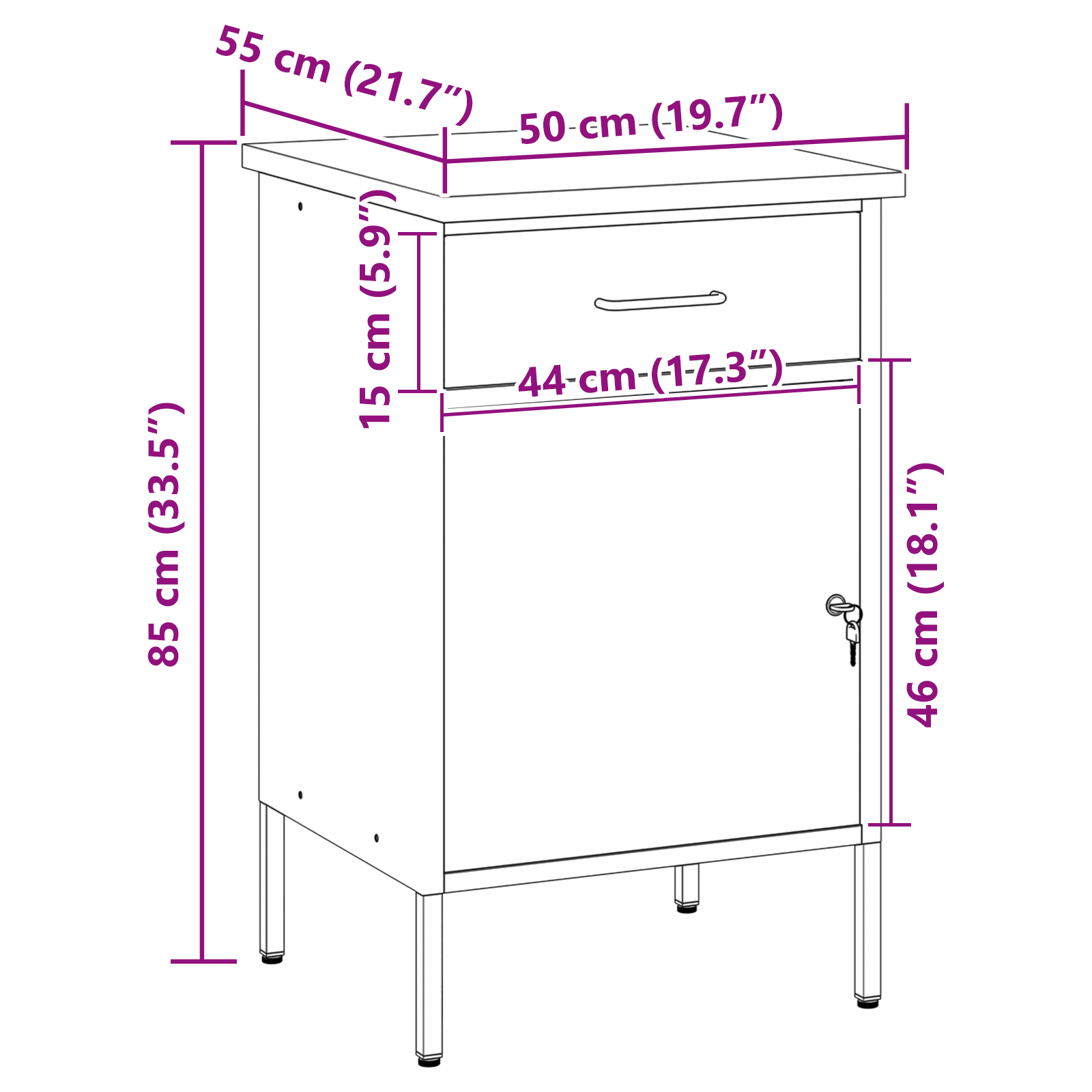Work Cabinet Black 50x55x84 cm Steel - Image 10