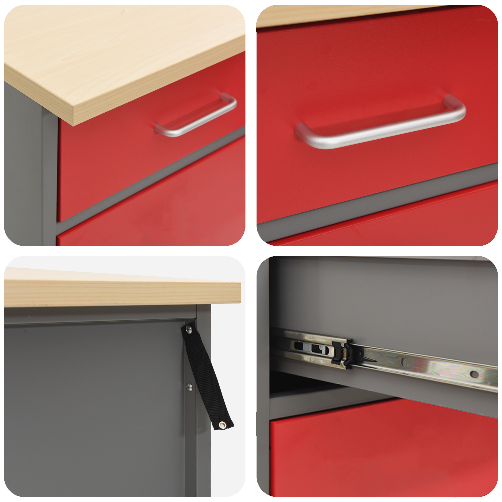 Werkbank Poedergecoat staal Industriële Werkplaats Tafel Garagebank Setup vidaXL - Afbeelding 20 van 44