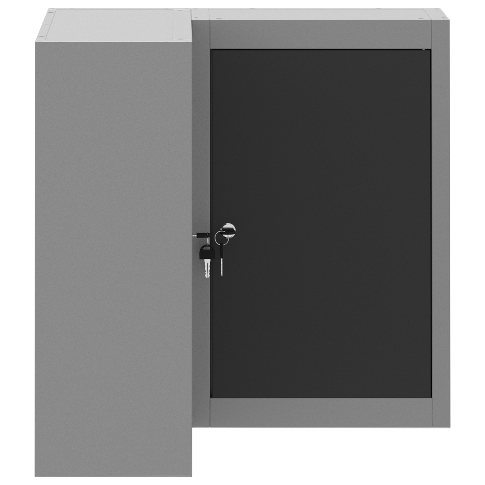 Corner Tool Cabinet Wall-Mounted and Lockable Black Steel - Image 7