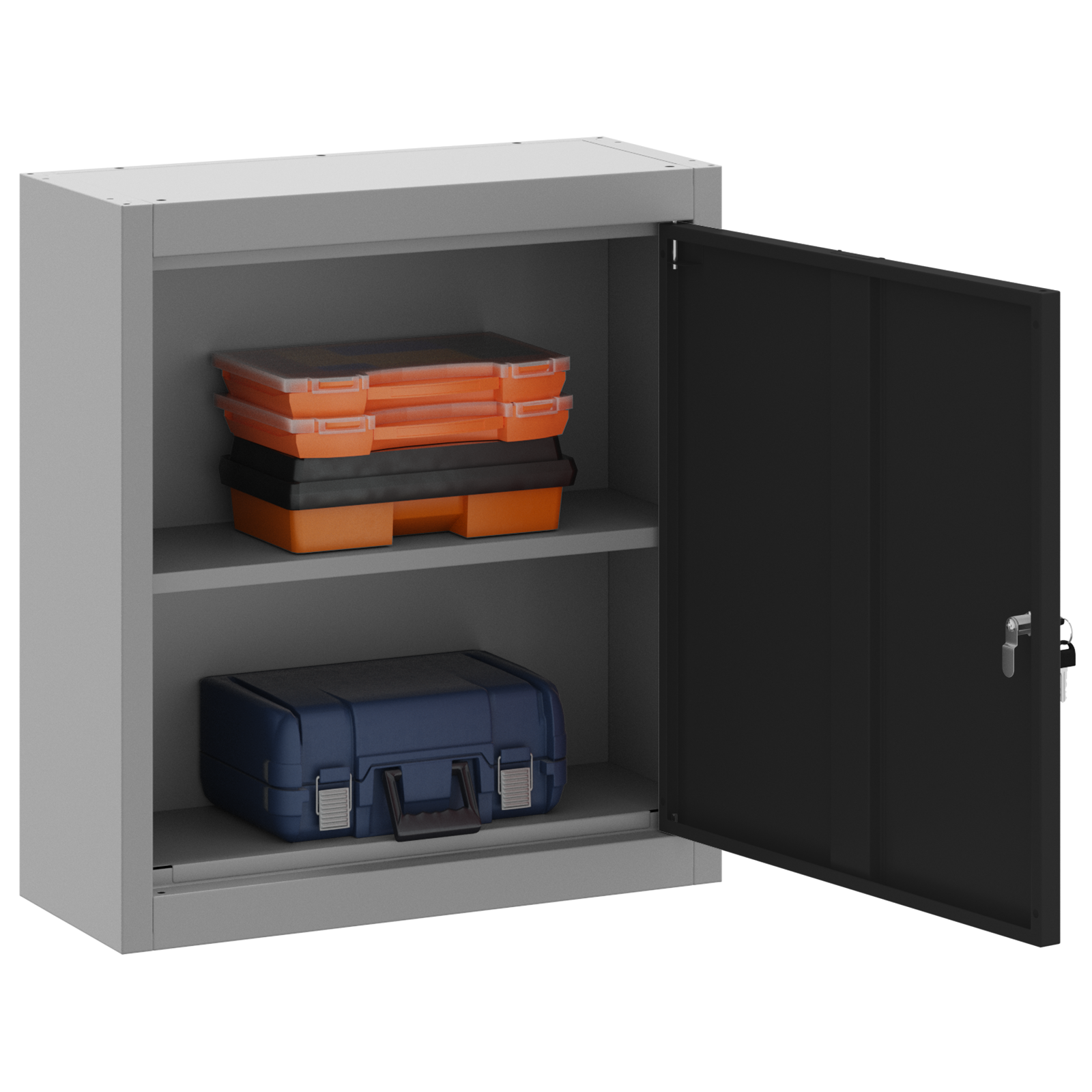Tool Cabinet Wall-Mounted Black 50x20x55 cm Steel - Image 3