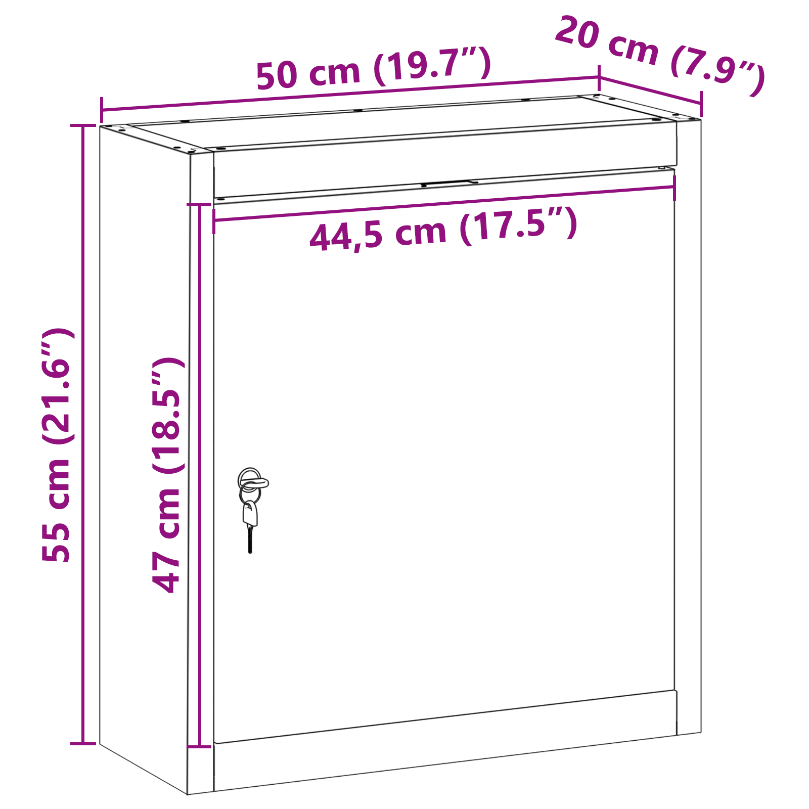 Tool Cabinet Wall-Mounted Red 50x20x55 cm Steel - Image 10