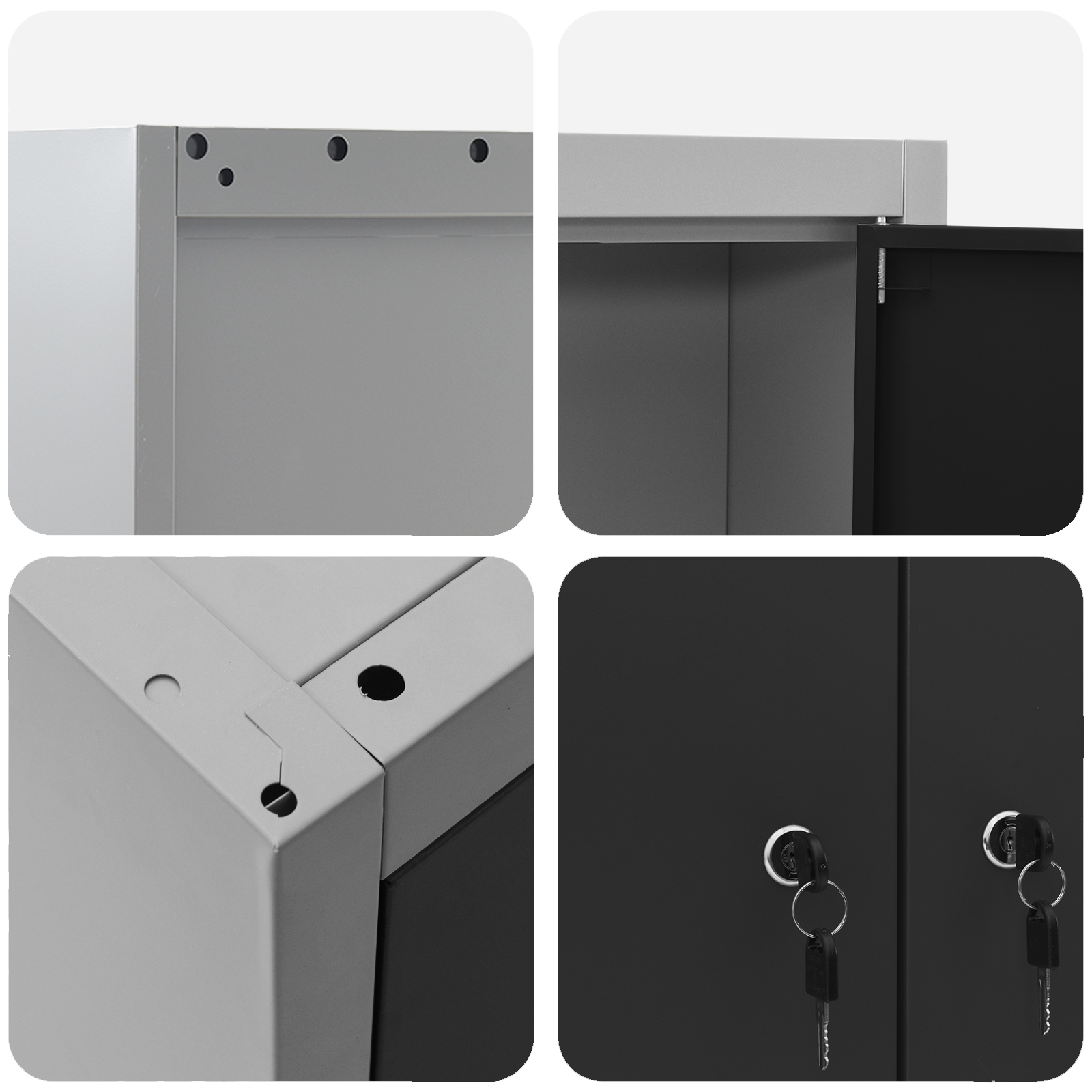 Tool Cabinet Wall-Mounted Black 100x20x55 cm Steel - Image 9