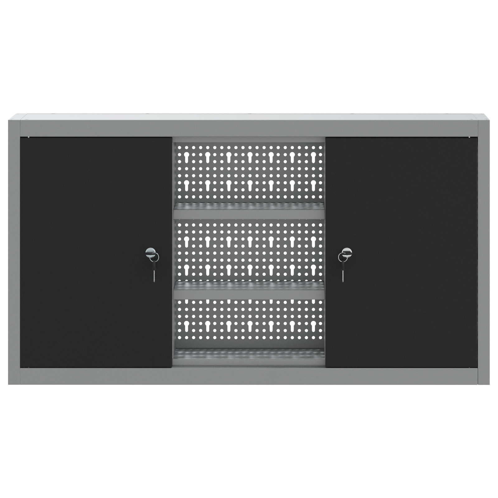 Tool Cabinet Wall-Mounted with Pegboard Black 100x20x55 cm Steel - Image 7