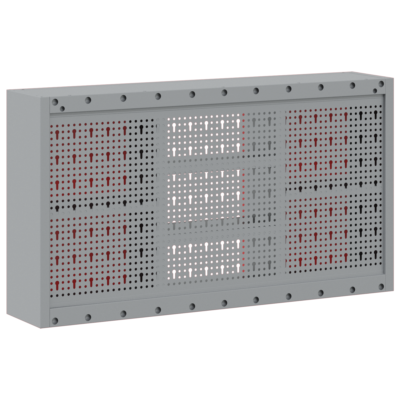 Tool Cabinet Wall-Mounted with Pegboard Red 100x20x55 cm Steel - Image 8