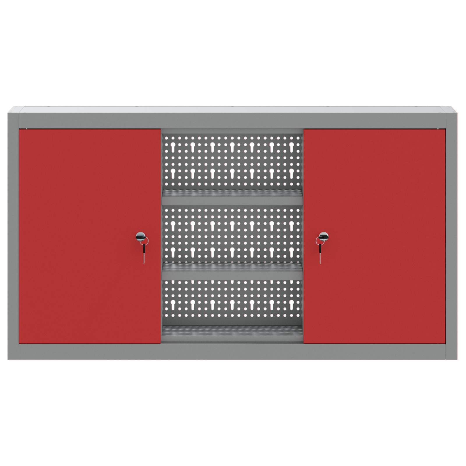 Tool Cabinet Wall-Mounted with Pegboard Red 100x20x55 cm Steel - Image 6