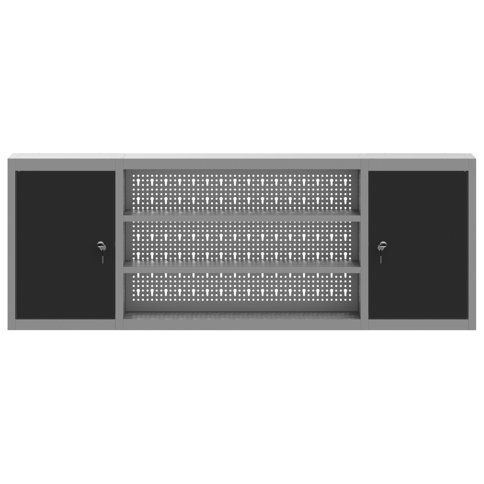 Tool Cabinet Wall-Mounted with Pegboard Black 150x20x55 cm Steel - Image 7