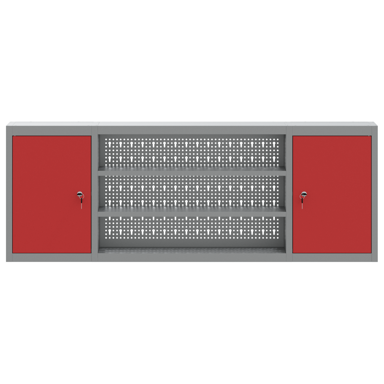 Tool Cabinet Wall-Mounted with Pegboard Red 150x20x55 cm Steel - Image 7