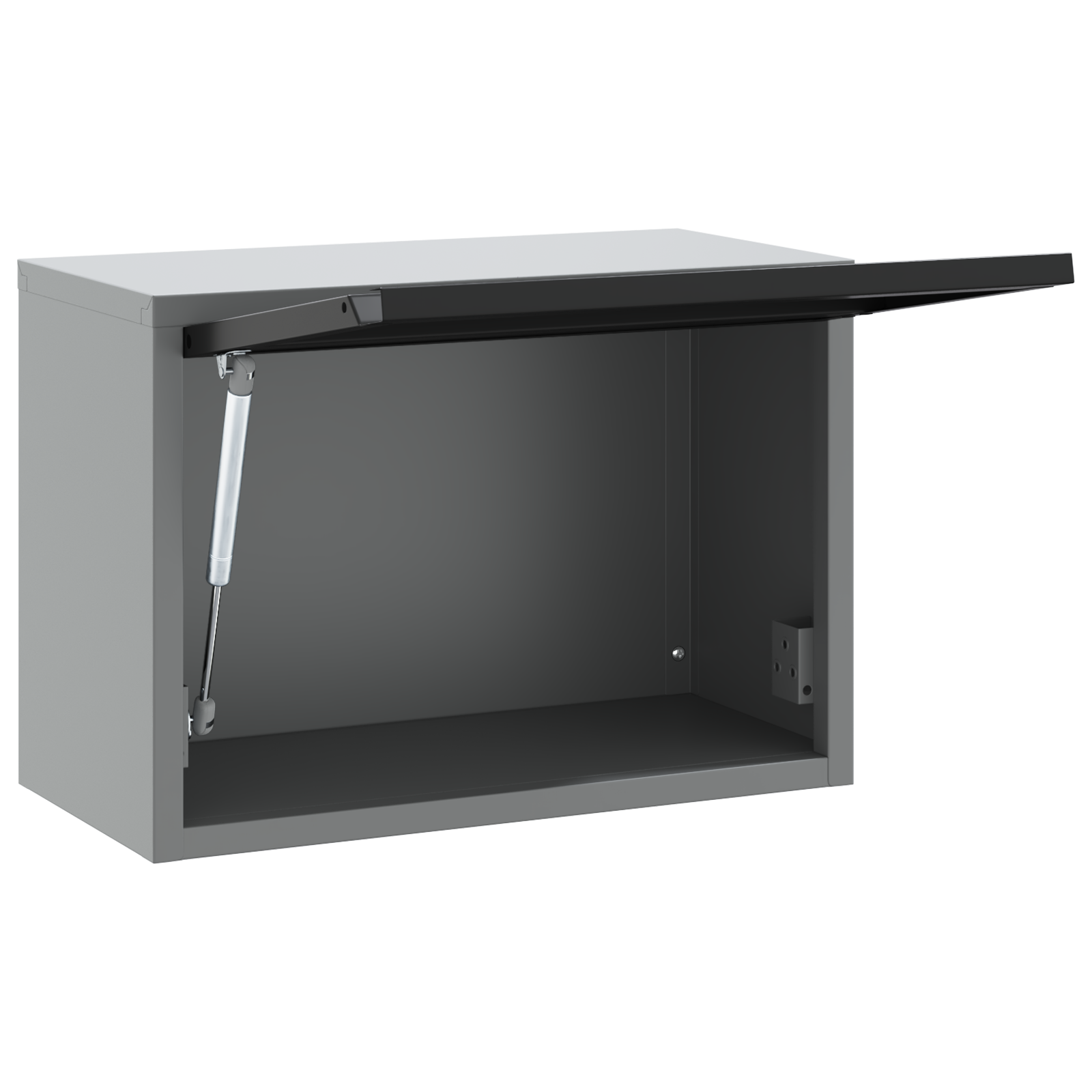 Wall-Mounted Tool Cabinet with Gas-Lift Door - Black - 50 x 25 x 35 cm - Image 4