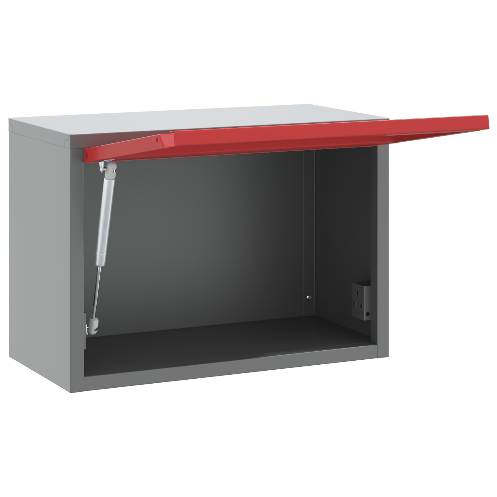 Wall-Mounted Tool Cabinet with Gas-Lift Door in Red, 50x25x35 cm - Image 4
