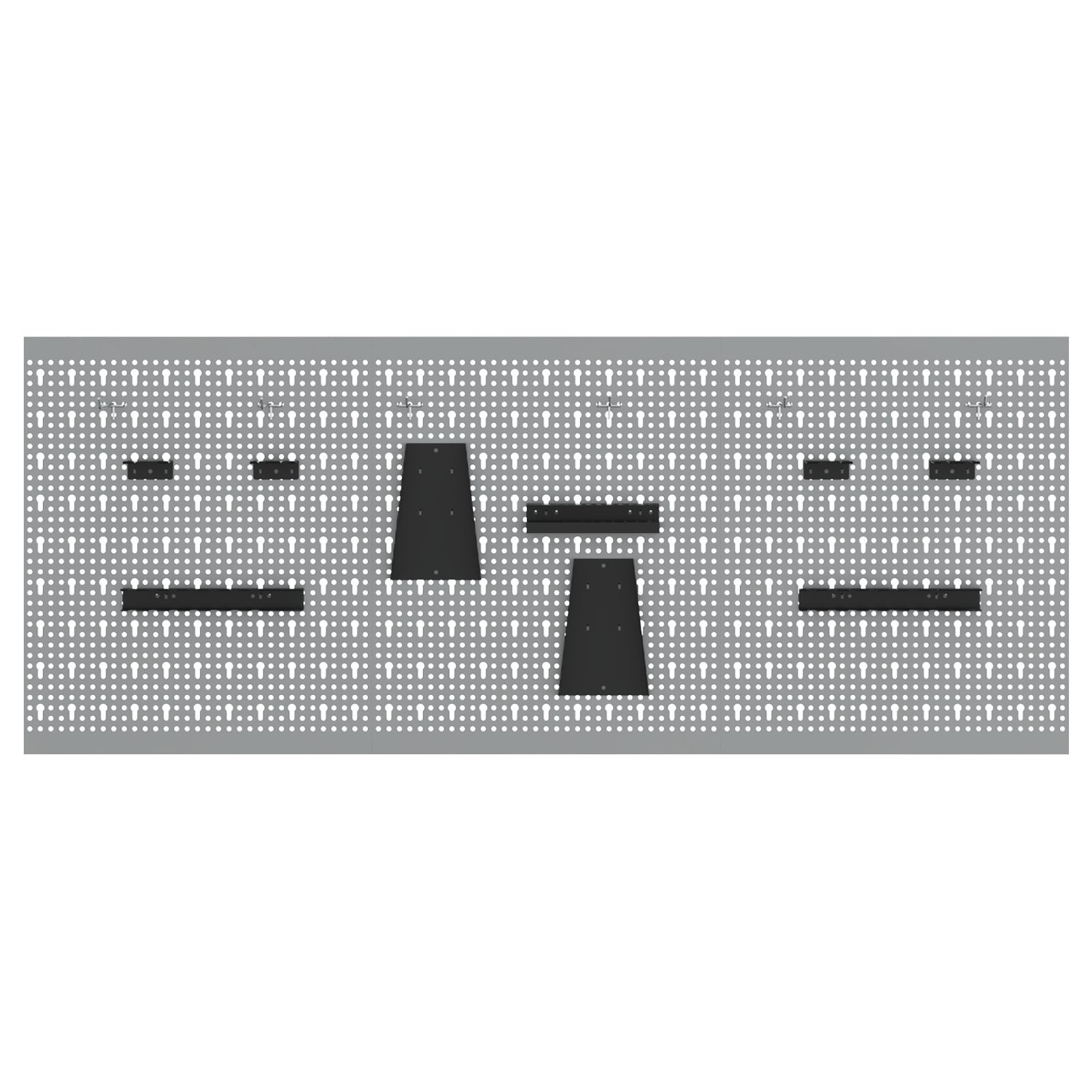 Pegboards - 3 Pack with 15 Accessories, Gray, 50x60 cm, Steel - Image 6