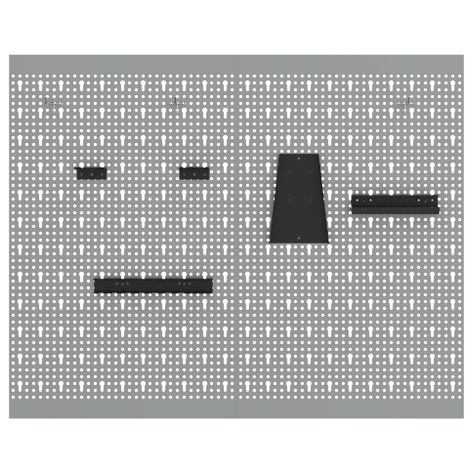 Pegboards 2 Pack with 8 Accessories, Grey, 50x80 cm Steel - Image 6