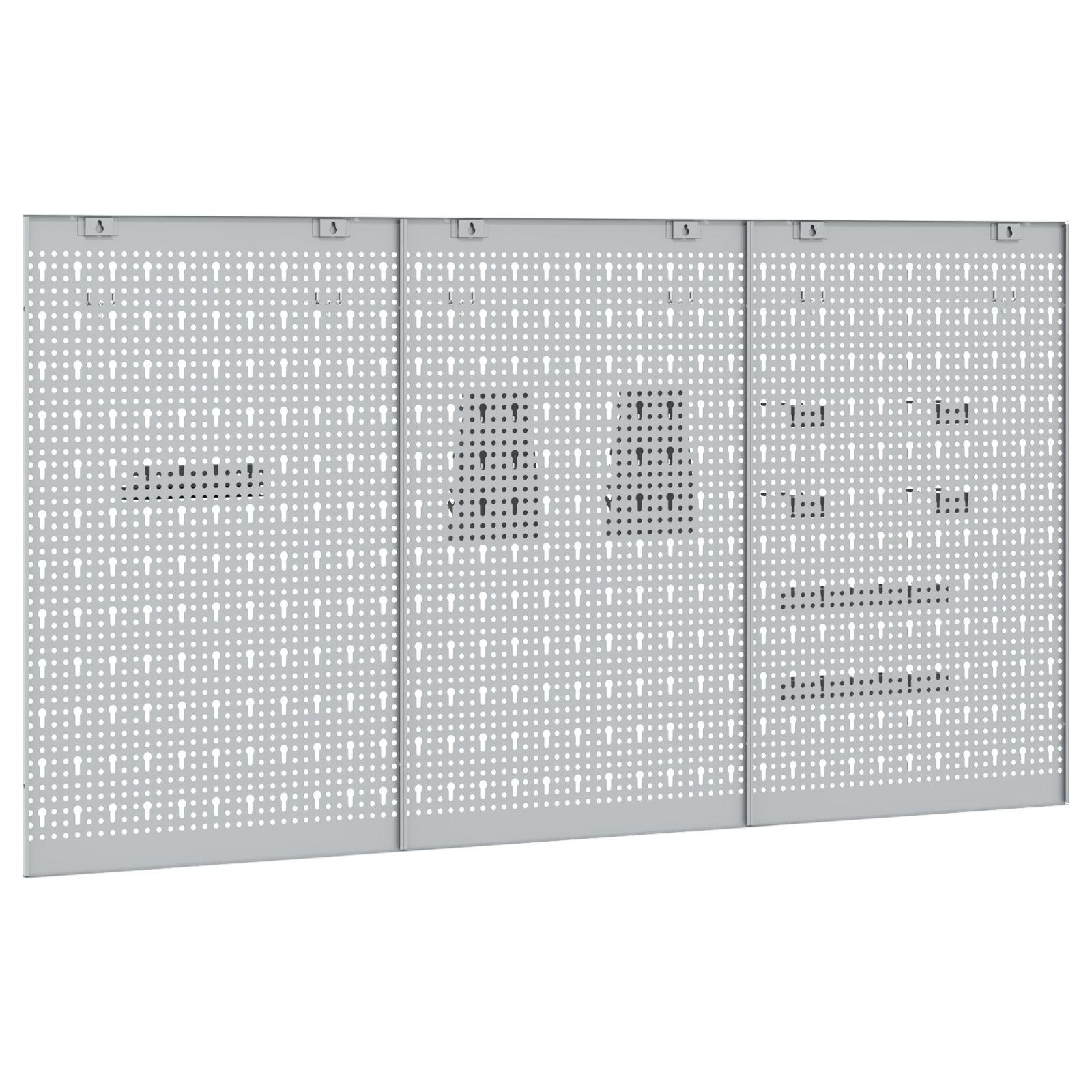 Pegboards 3 pcs with 15 Accessories Grey 50x80 cm Steel - Image 7