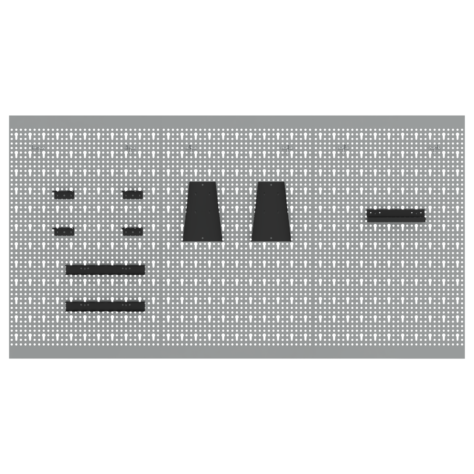 Pegboards 3 pcs with 15 Accessories Grey 50x80 cm Steel - Image 5