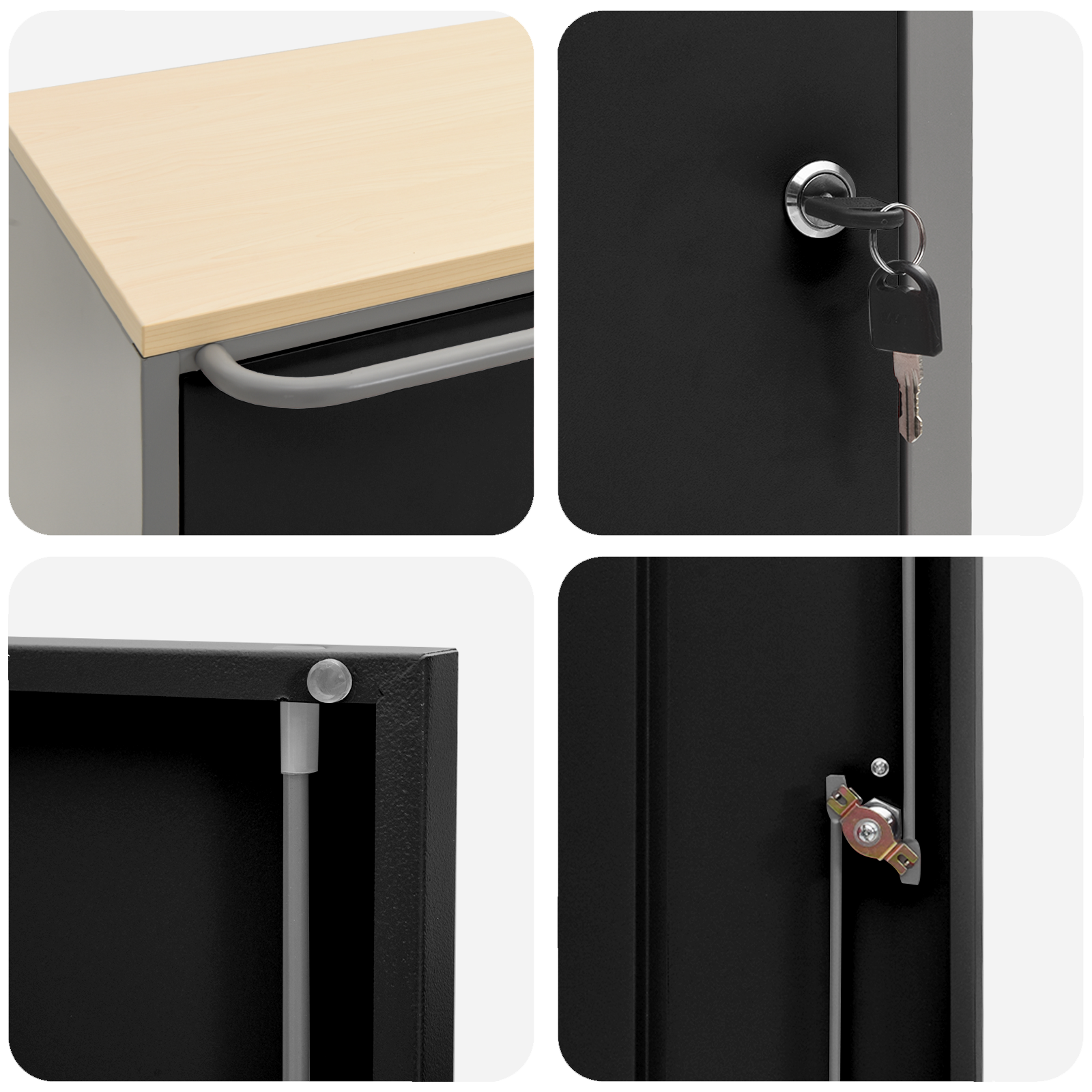 Tool Cabinet with Wheels and Lockable Black 75x45x85 cm Steel - Image 8