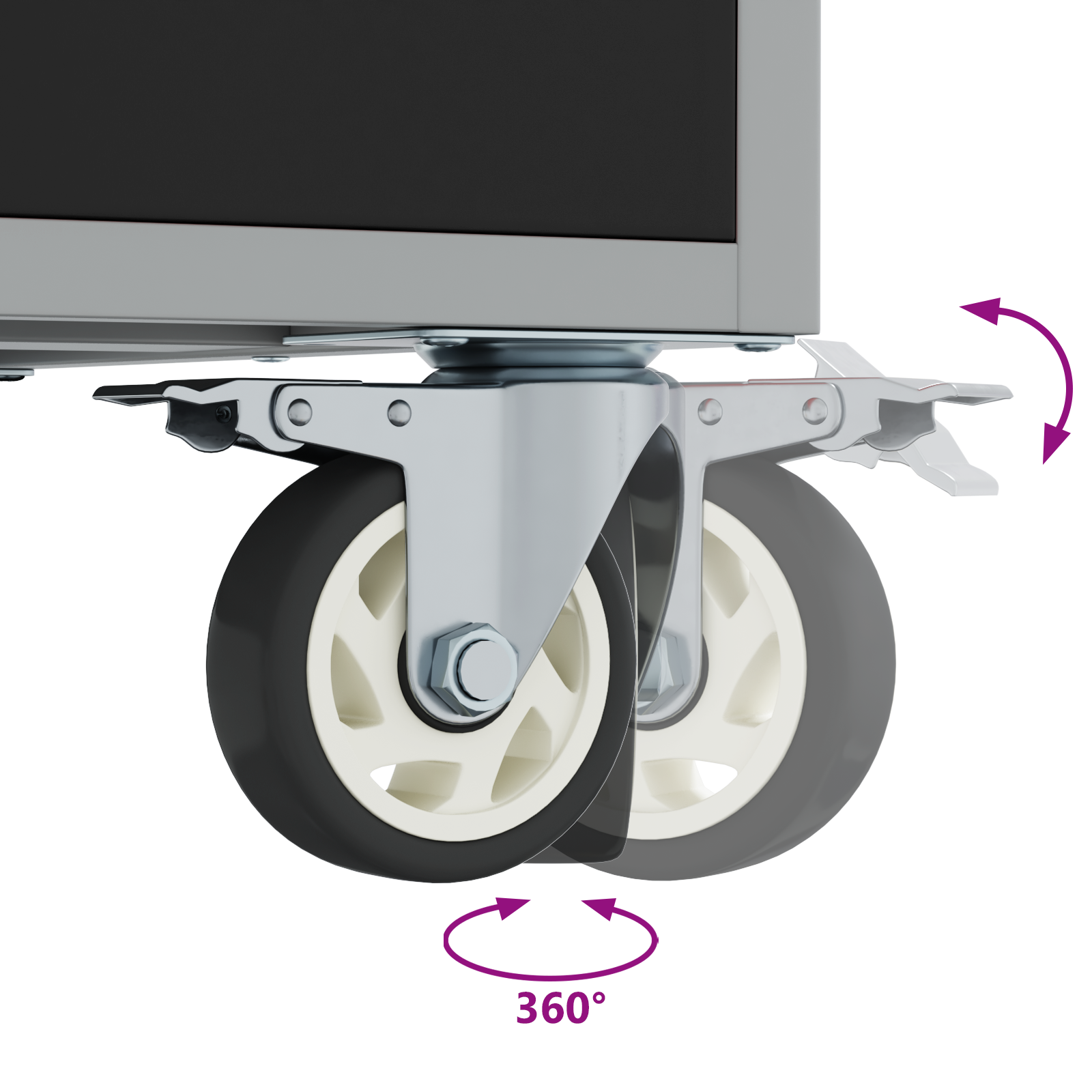 Tool Cabinet with Wheels and Lockable Black 75x45x85 cm Steel - Image 9