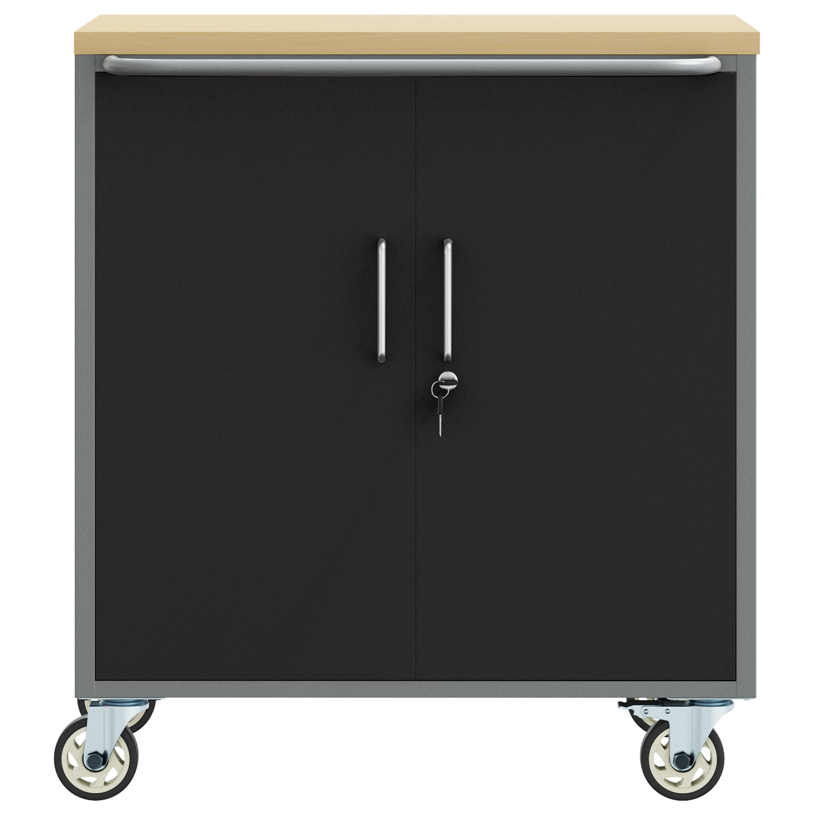 Tool Cabinet with Wheels and Lockable Black 75x45x85 cm Steel - Image 6
