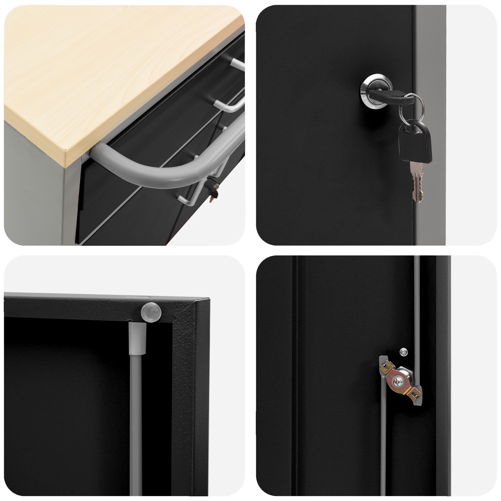 Tool Cabinet with Wheels and Lockable Black 75x45x85 cm Steel - Image 8