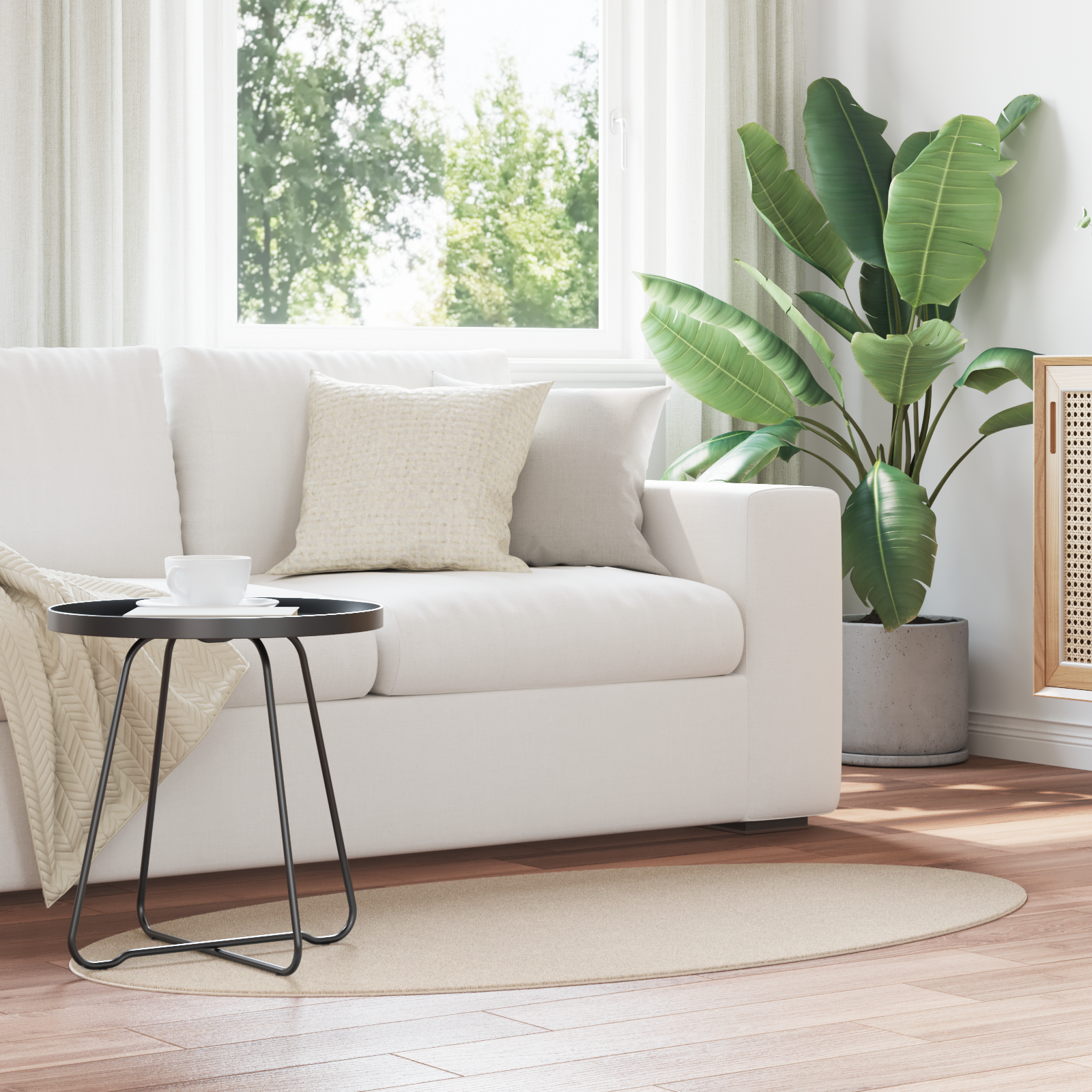 Vloerkleed “HUARTE” Beige 80×150 cm Ovaal