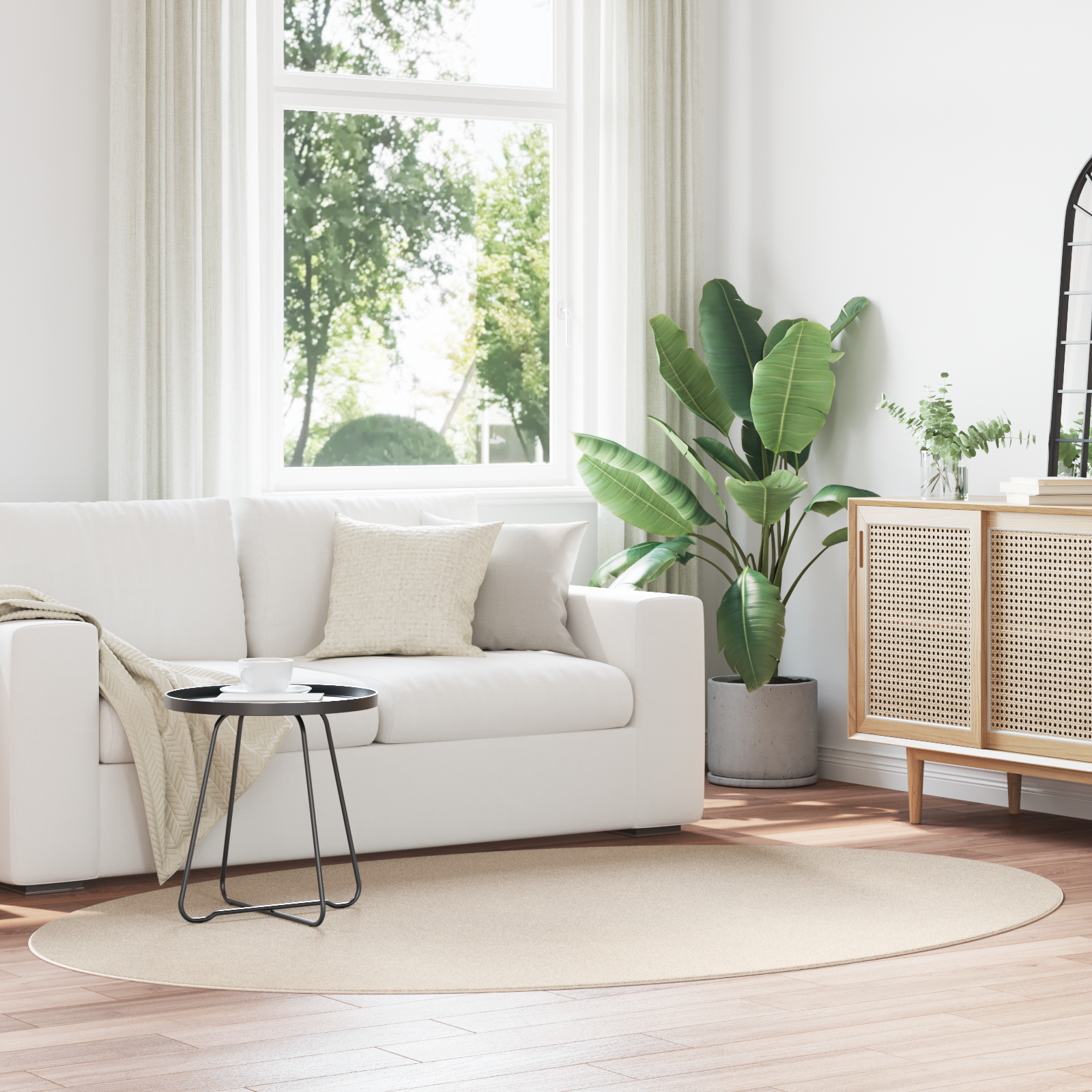 Tapijt ‘HUARTE’Beige 160×230 cm Ovaal