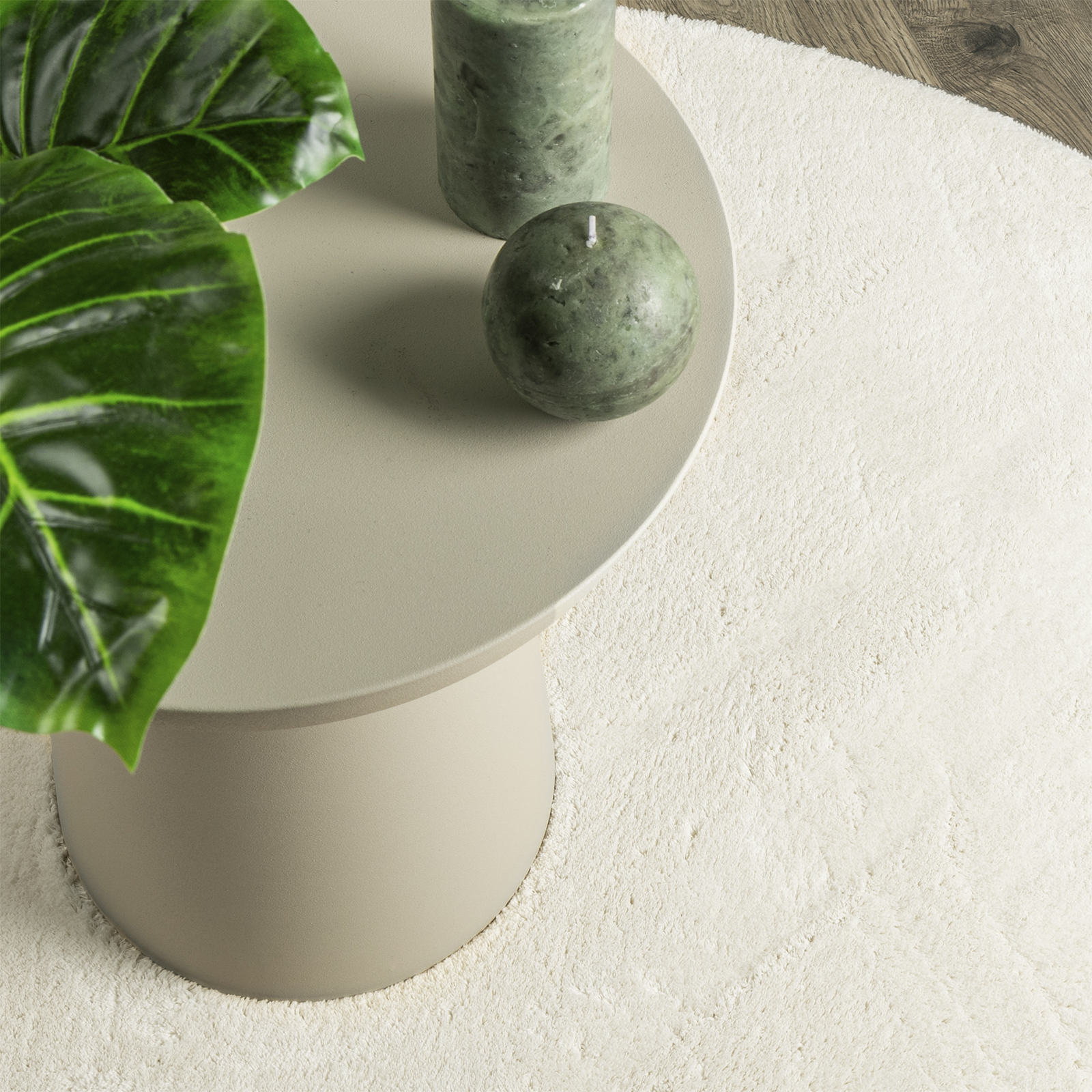 Rugs Cream Polyester 120 x 170 cm Durable Area Rugs Round - Image 6