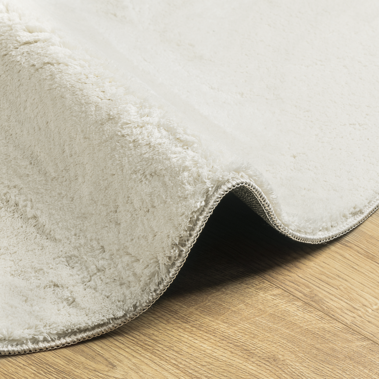 Rugs Cream Polyester 120 x 170 cm Durable Area Rugs Round - Image 7