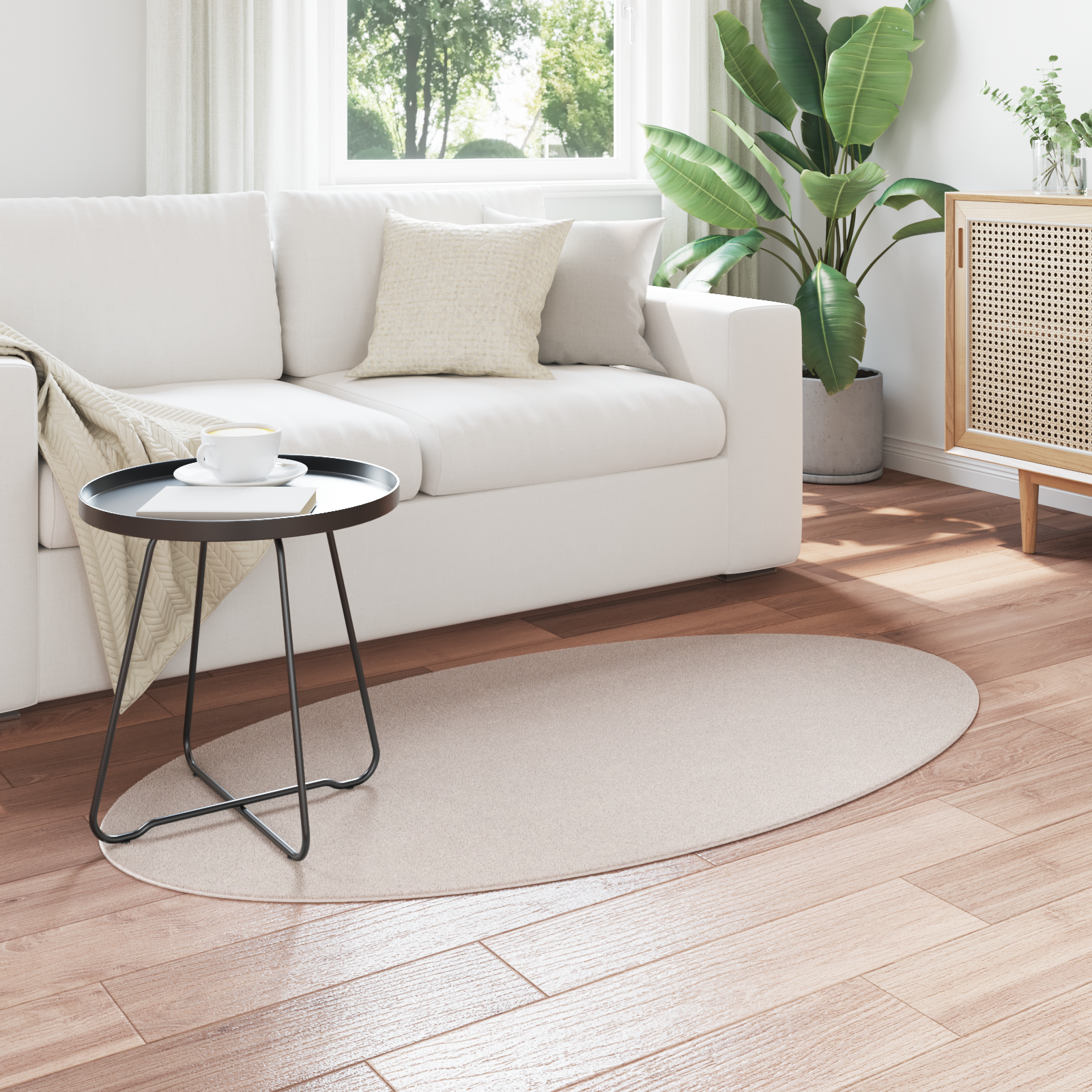 Tæpper Sand Bomuld 80 x 150 cm Skridsikker Områdetæppe Oval 3 image product%2F4103628%2FP Mood 4103628 Mood Image%20%282%29 02