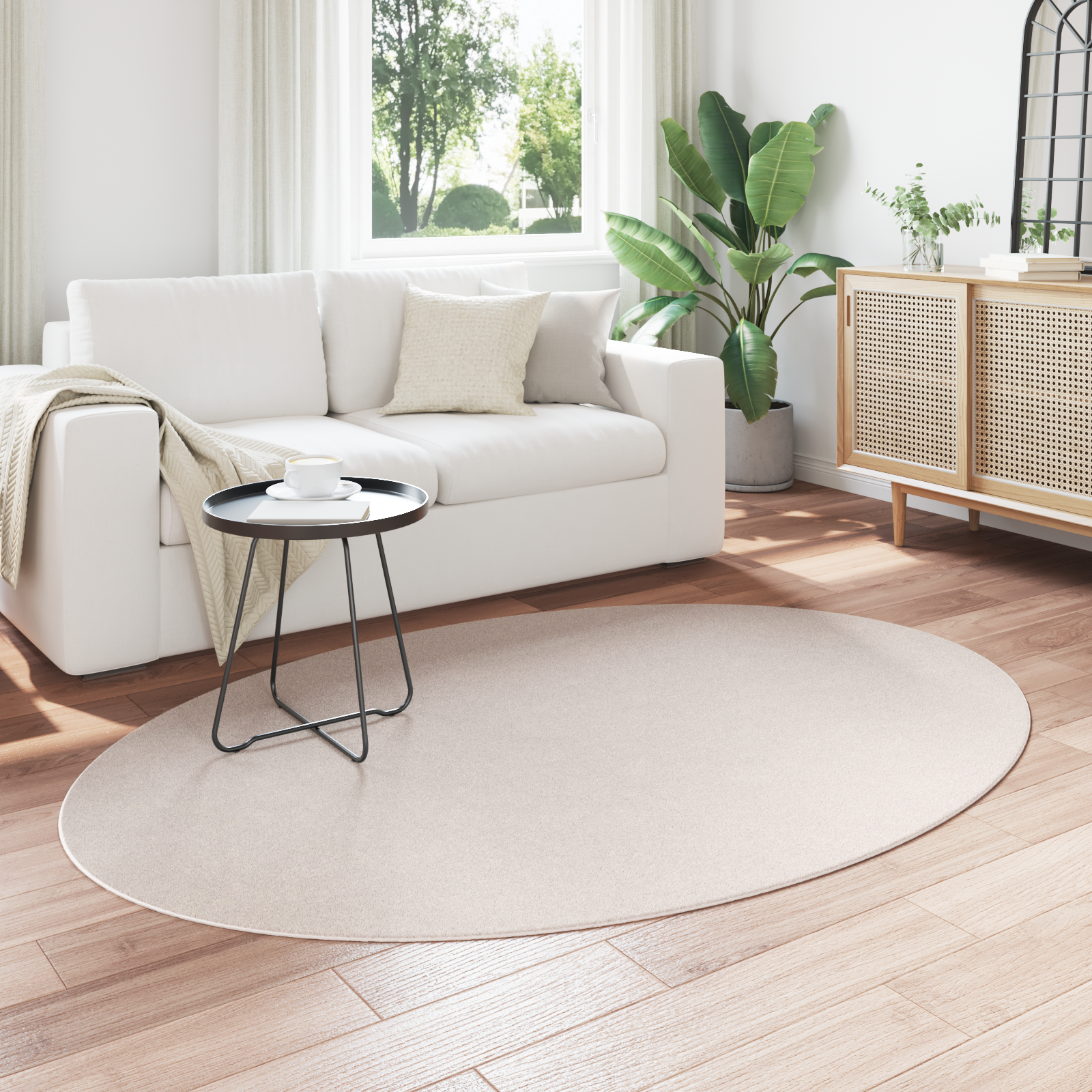 Rug 'HUARTE' Sand 120x170 cm Oval - Image 3