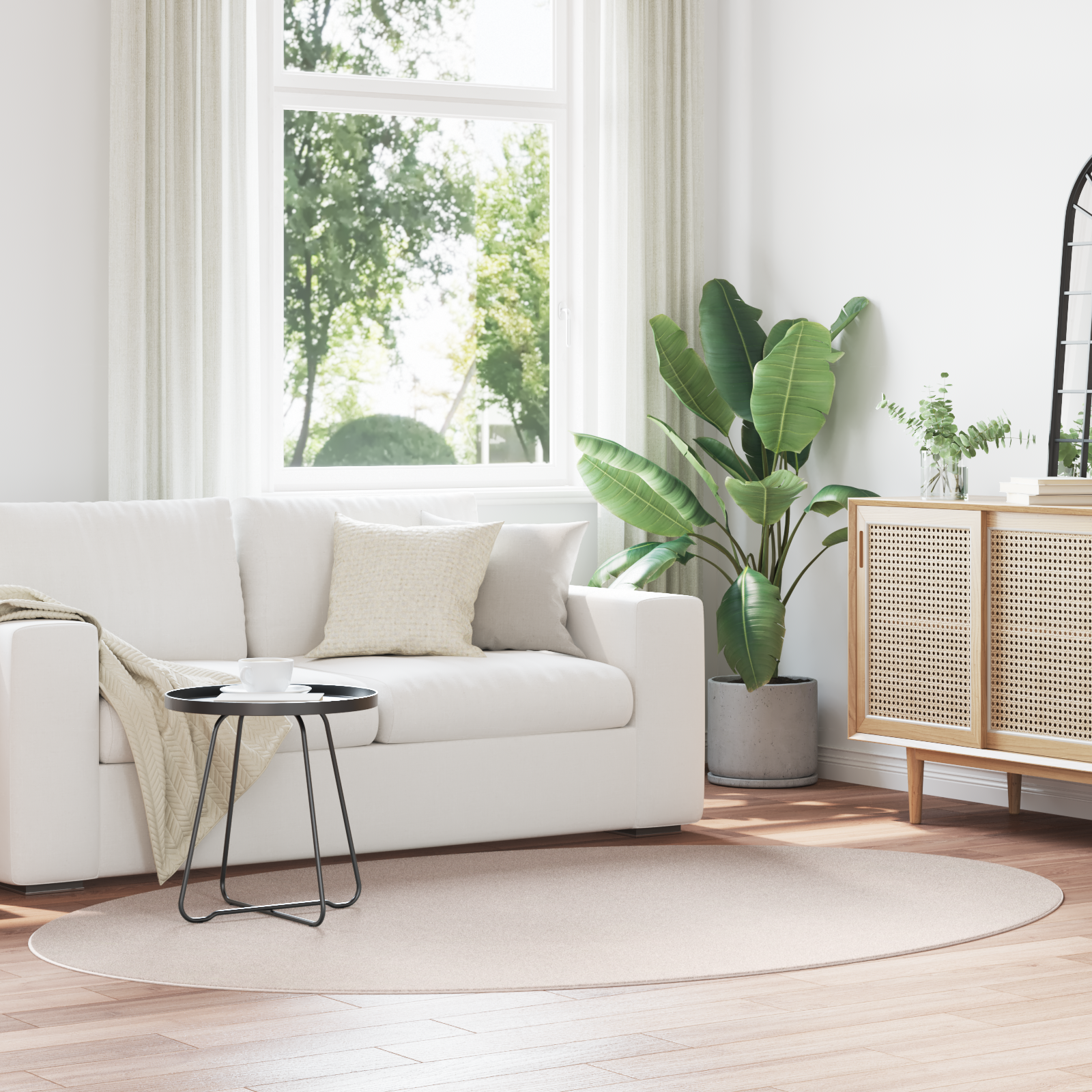 Vloerkleed “HUARTE” Zand 160×230 cm Ovaal