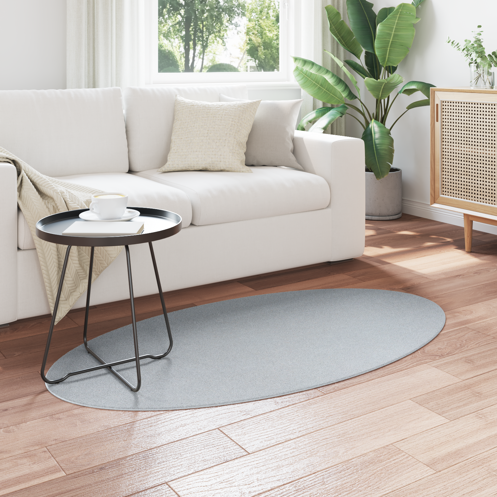 Tæpper Grå Bomuld 80 x 150 cm Områdetæppe Oval Minimalistisk 3 image product%2F4103635%2FP Mood 4103635 Mood Image%20%282%29 02
