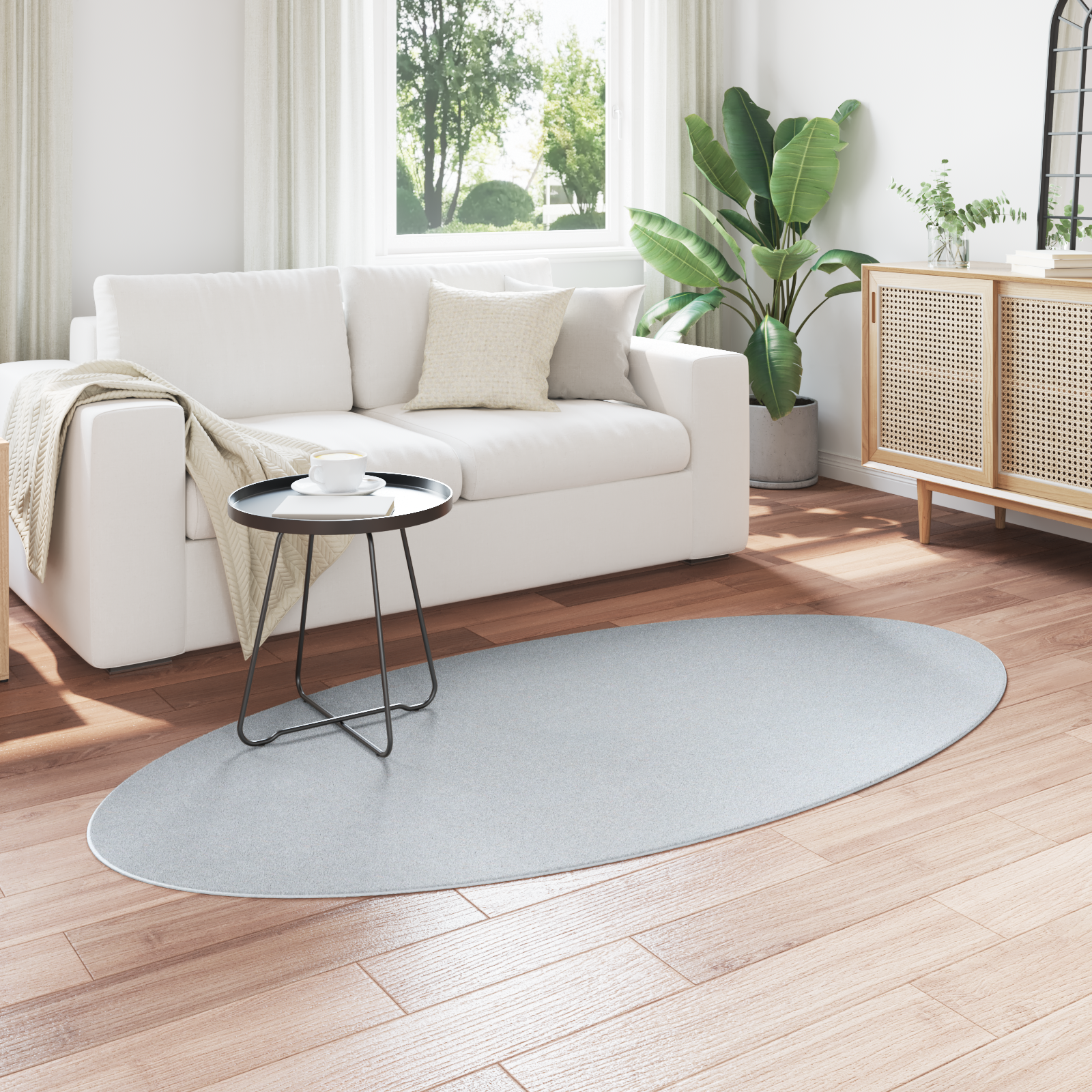 Tæpper Grå Uld 100 x 200 cm Områdetæpper Oval Moderne 3 image product%2F4103636%2FP Mood 4103636 Mood Image%20%282%29 02