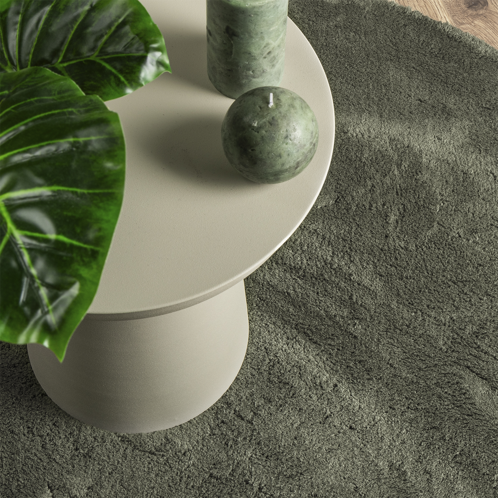 'HUARTE' Forest Green Oval Rug 100x200 cm - Image 6