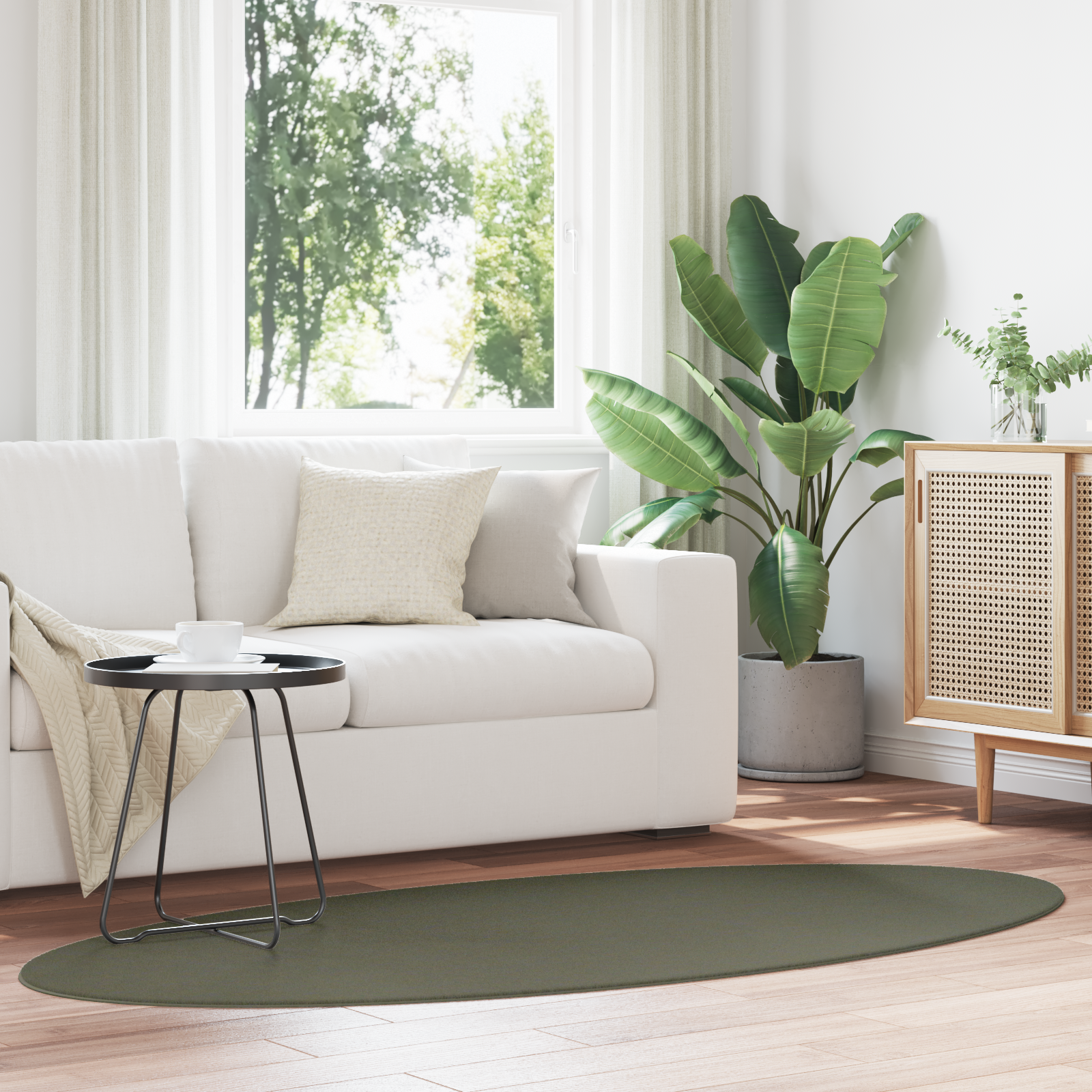 Loper “HUARTE” Bosgroen 120×170 cm Ovaal
