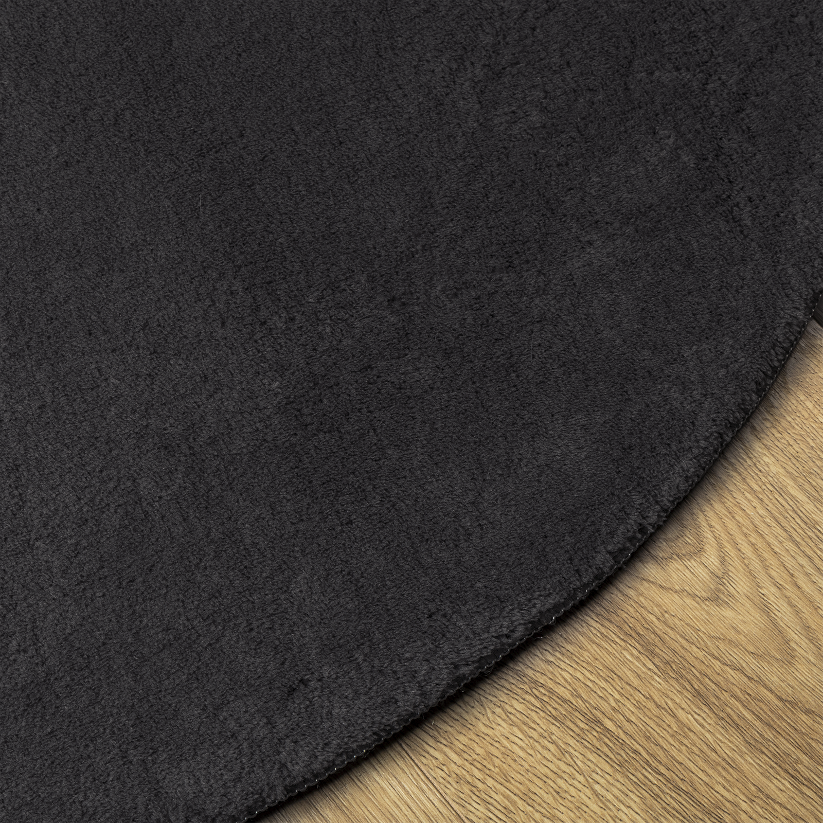 Vloerkleden Ovaal HUARTE Zwart 80 x 150 cm 100% Polyester