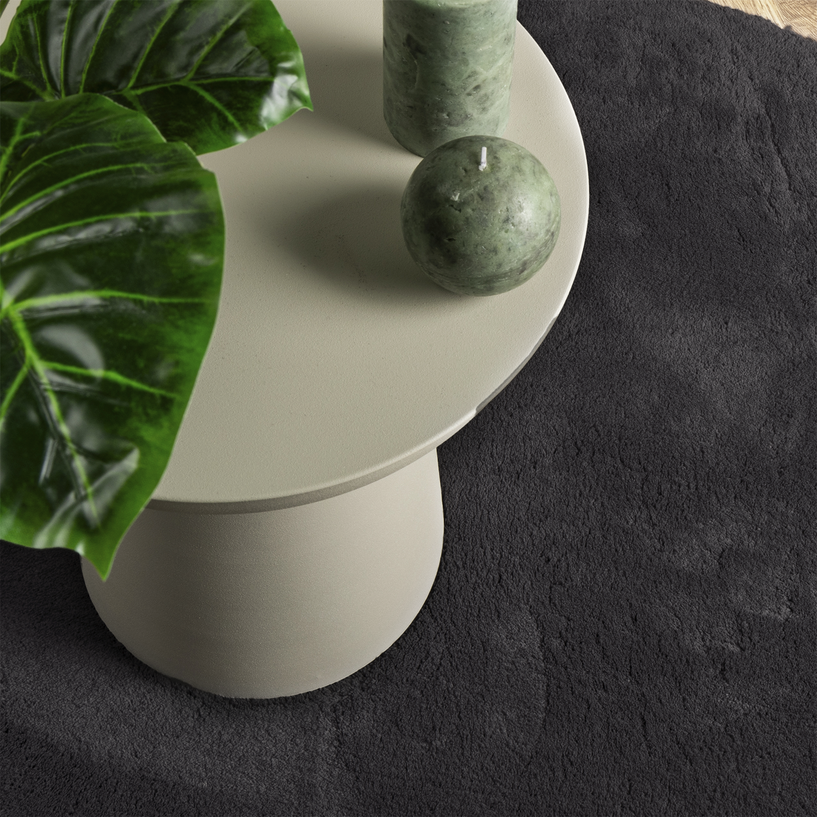 Vloerkleden Ovaal HUARTE Zwart 80 x 150 cm 100% Polyester
