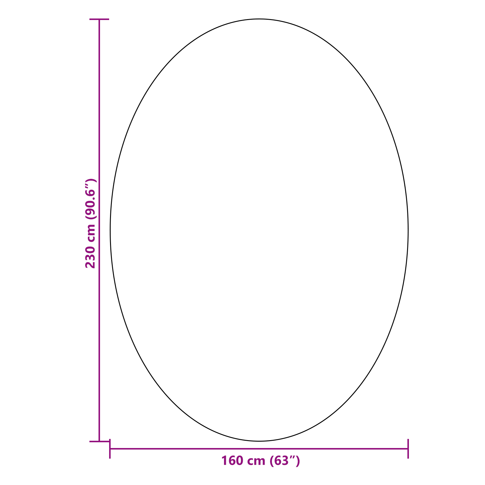 'HUARTE' Black Oval Rug 160x230 cm - Image 9