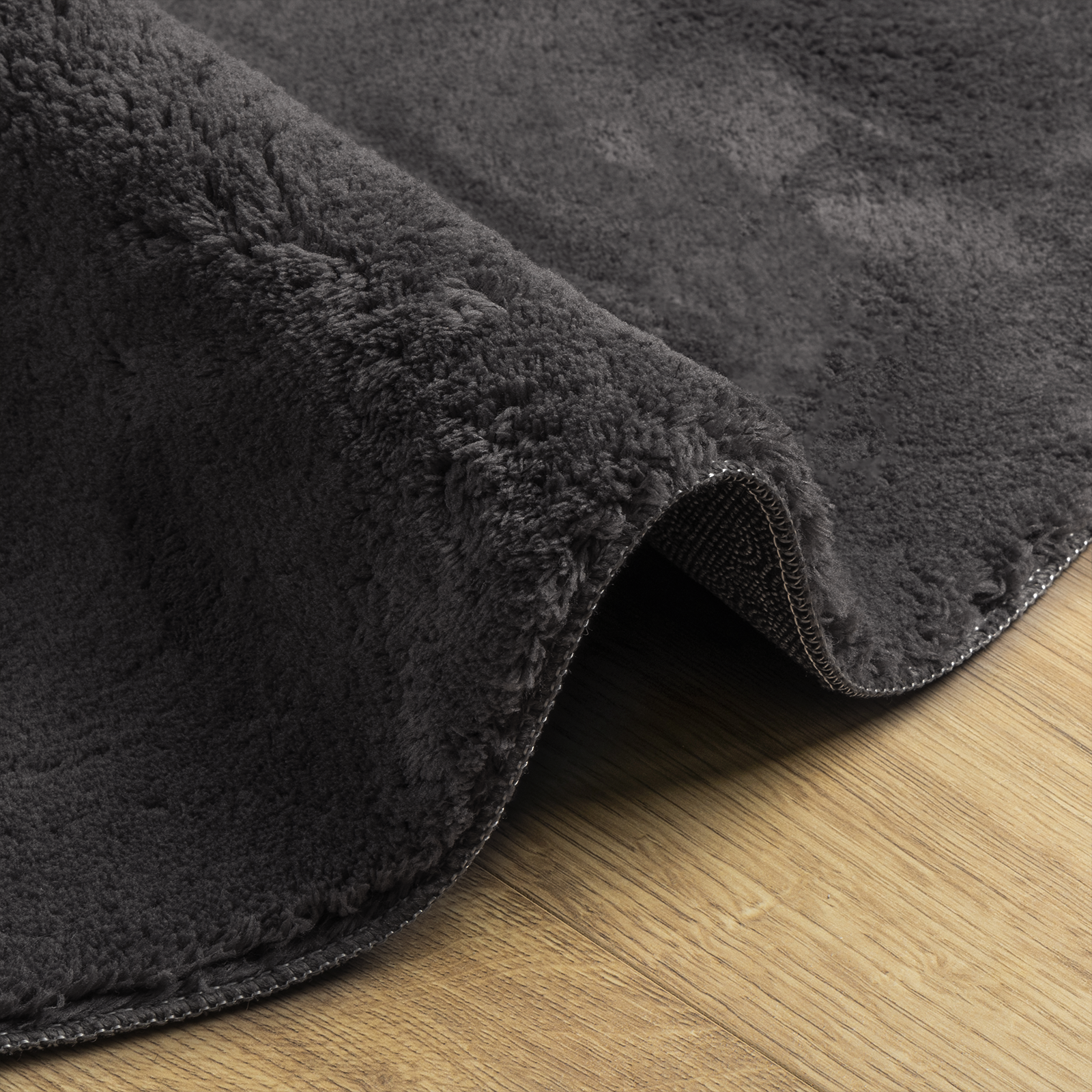 Rug ""HUARTE"" Short Pile Soft and Washable Anthracite 100x200 cm - Image 7
