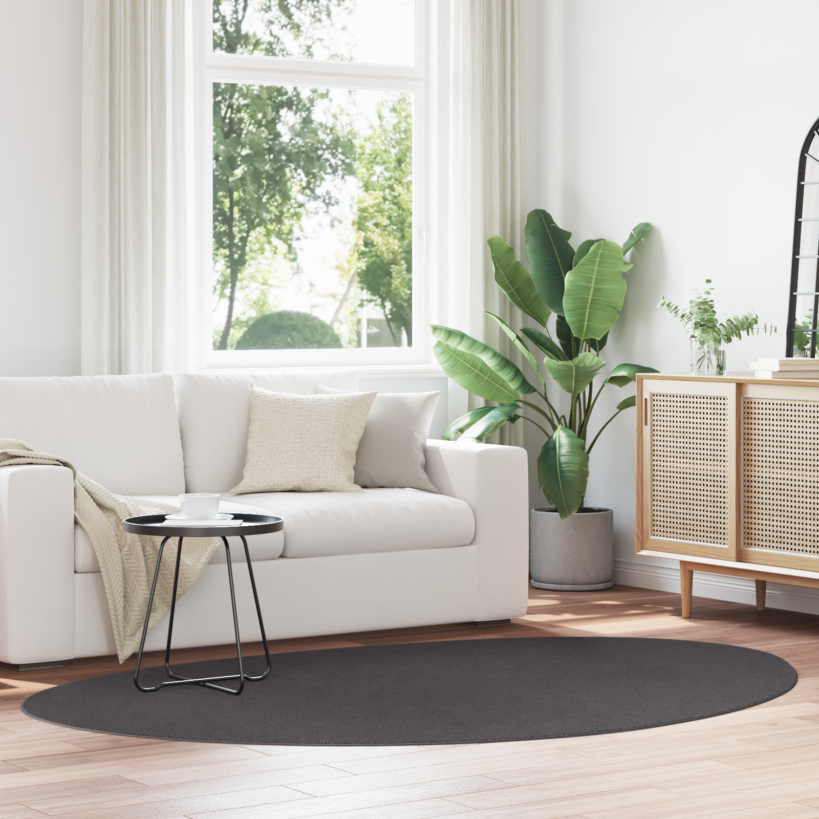 Vloerkleed ‘HUARTE’Kort Stapel Zacht en Wasbaar Anthraciet 160×230 cm