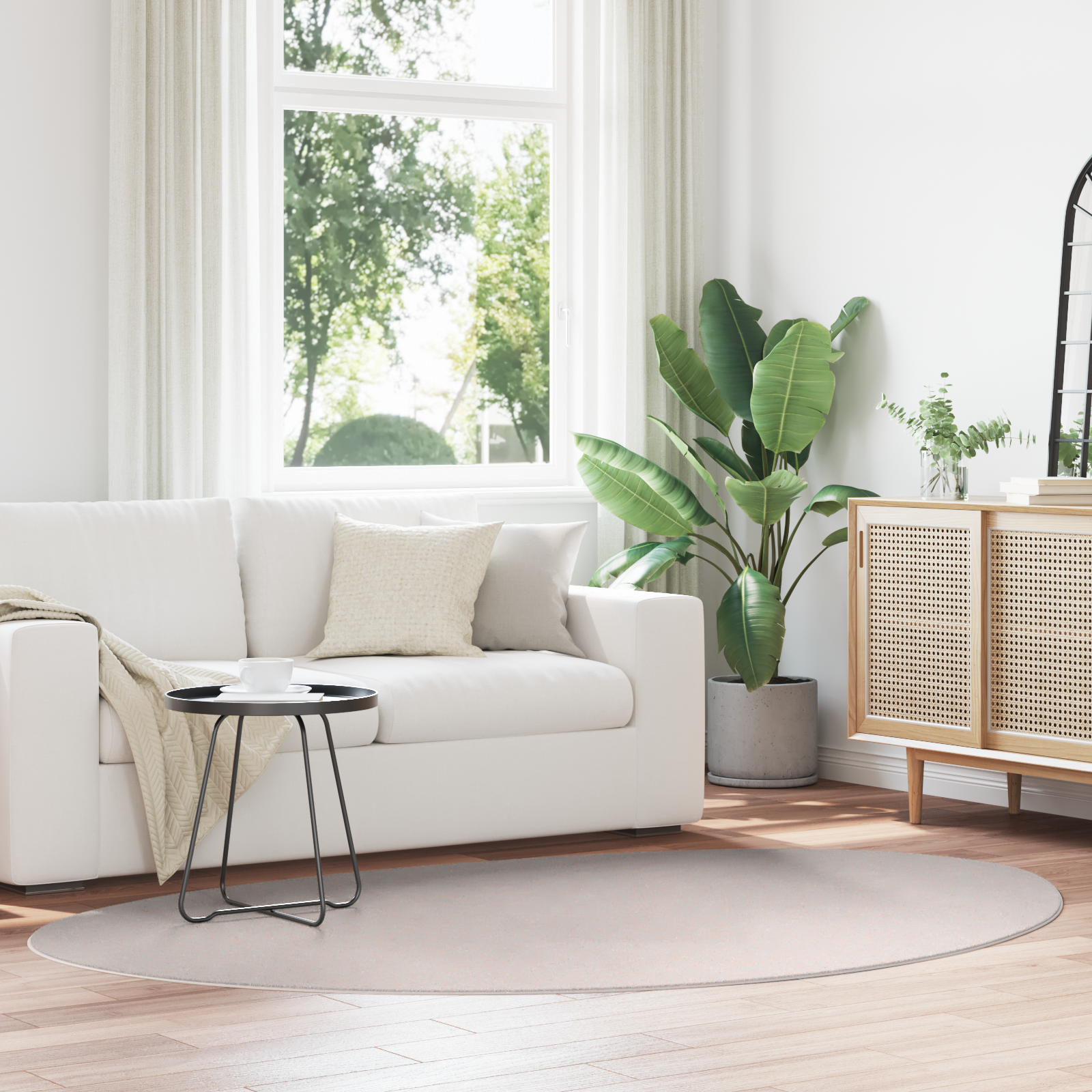 Rug "HUARTE" Short Pile Soft and Washable Sand 160x230 cm