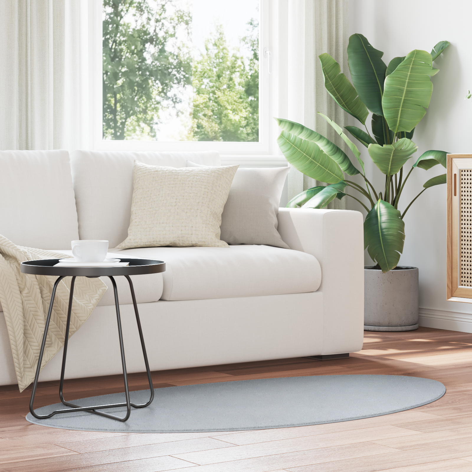 Vloerkleed ‘HUARTE’Zacht en Wasbaar Grijs 80 x 150 cm