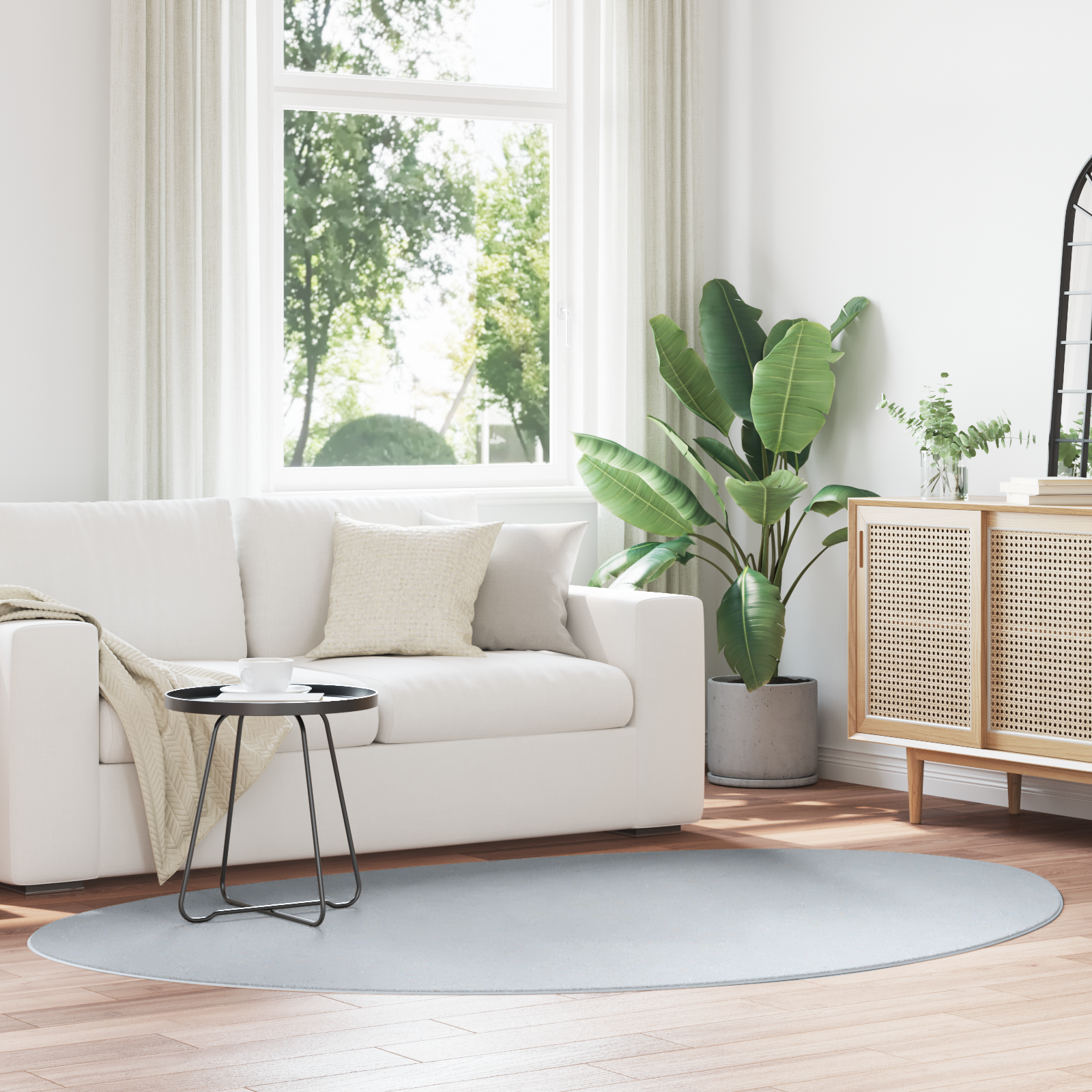 Rug ""HUARTE"" Short Pile Soft and Washable Grey 160x230 cm