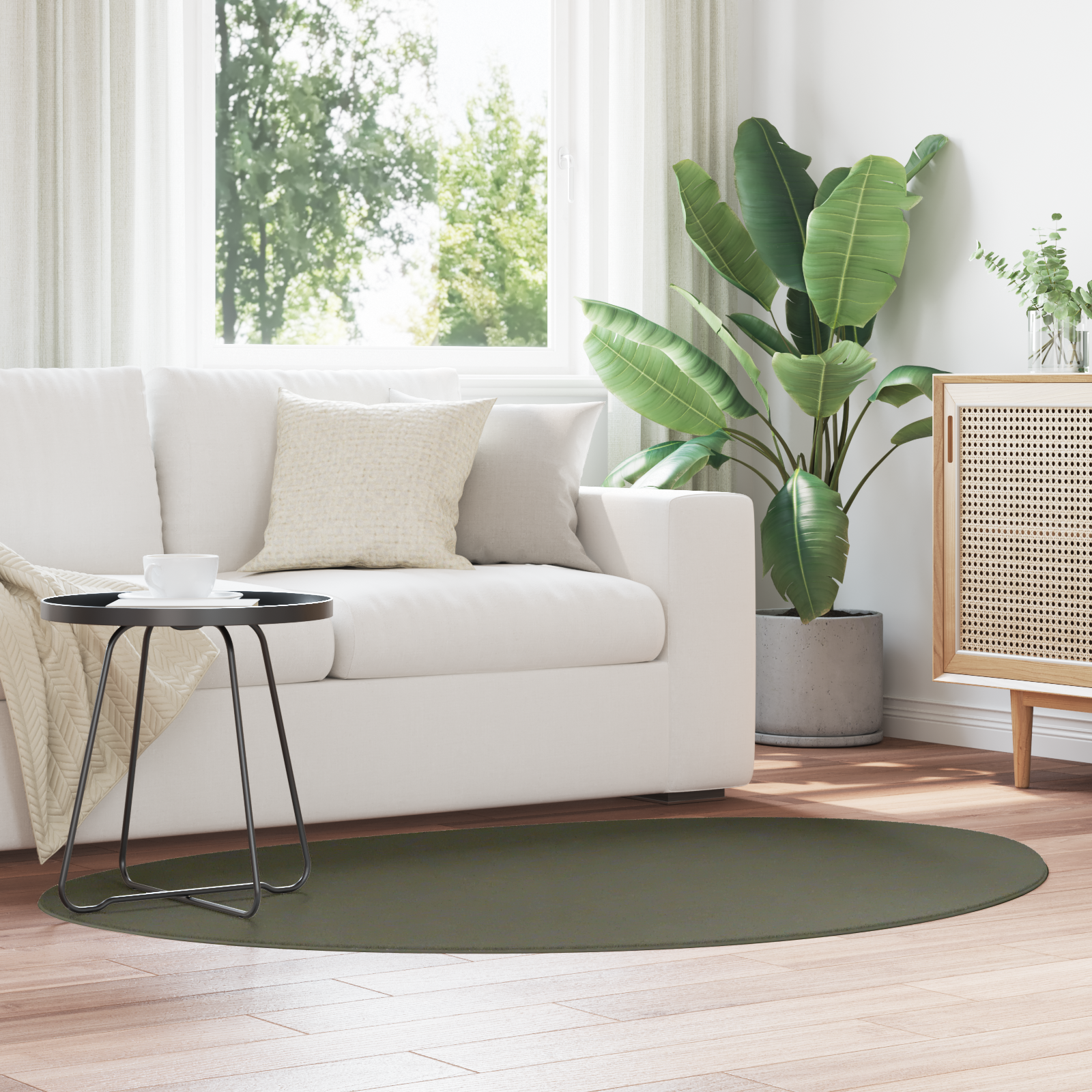 Rug ""HUARTE"" Short Pile Soft and Washable Forest Green 120x170 cm