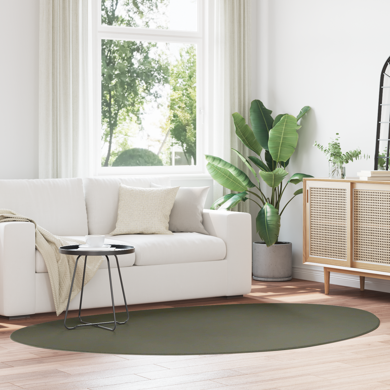 Vloerkleed ‘HUARTE’Zacht Kort Pool en Wasbaar Bosgroen 160×230 cm