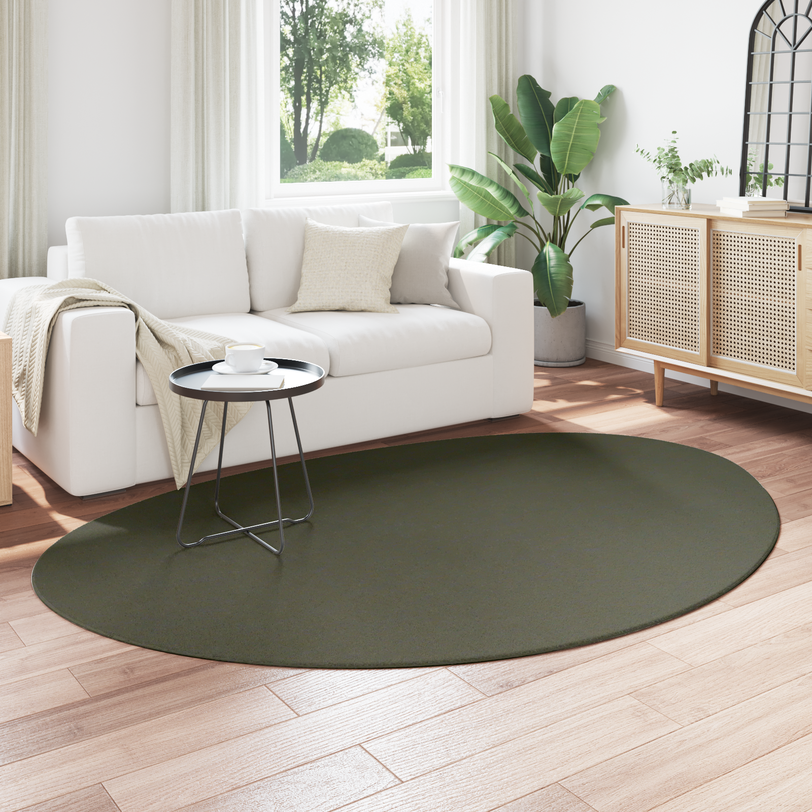 Rug ""HUARTE"" Soft Short Pile and Washable Forest Green 160x230 cm - Image 3
