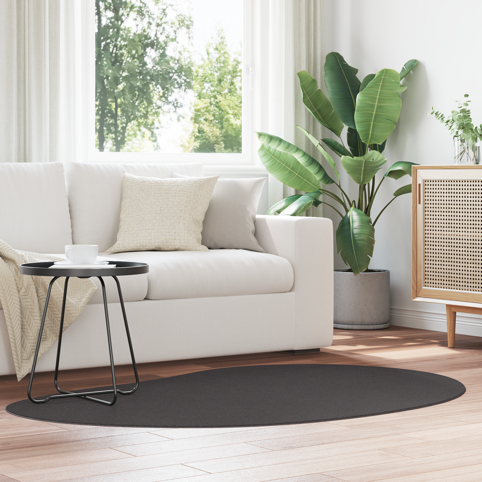 Vloerkleed Anthraciet 120×170 cm Polyester Antislip